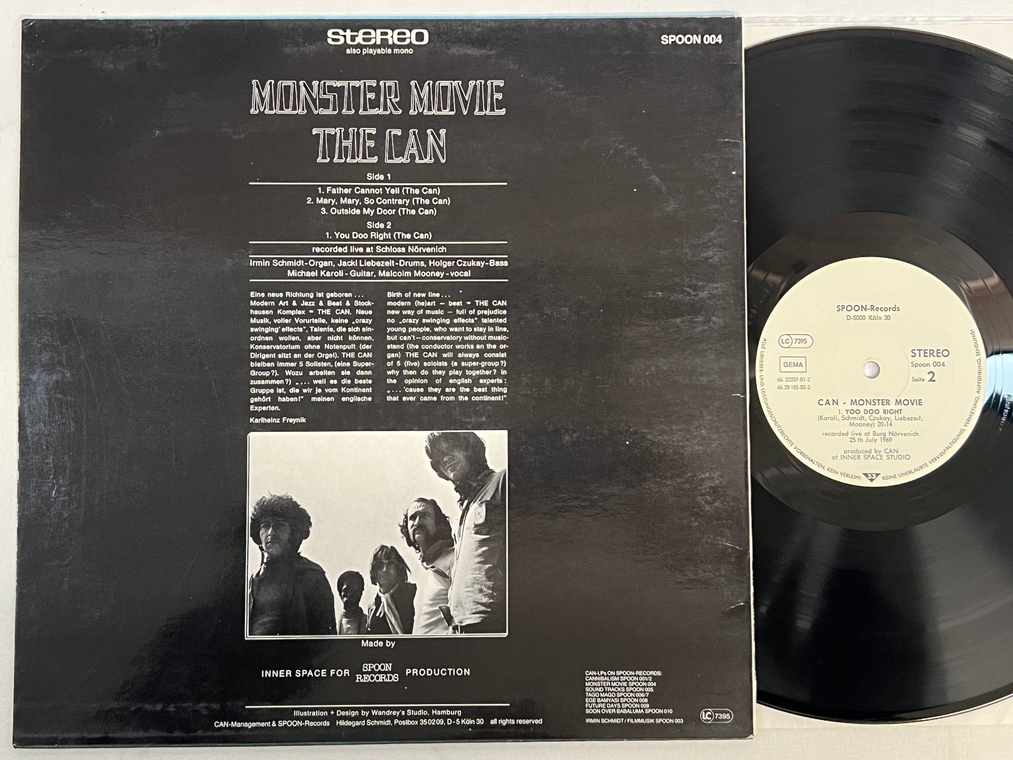 Omslagsbild för skivan CAN monster movie LP re Ger SPOON 004 kraut