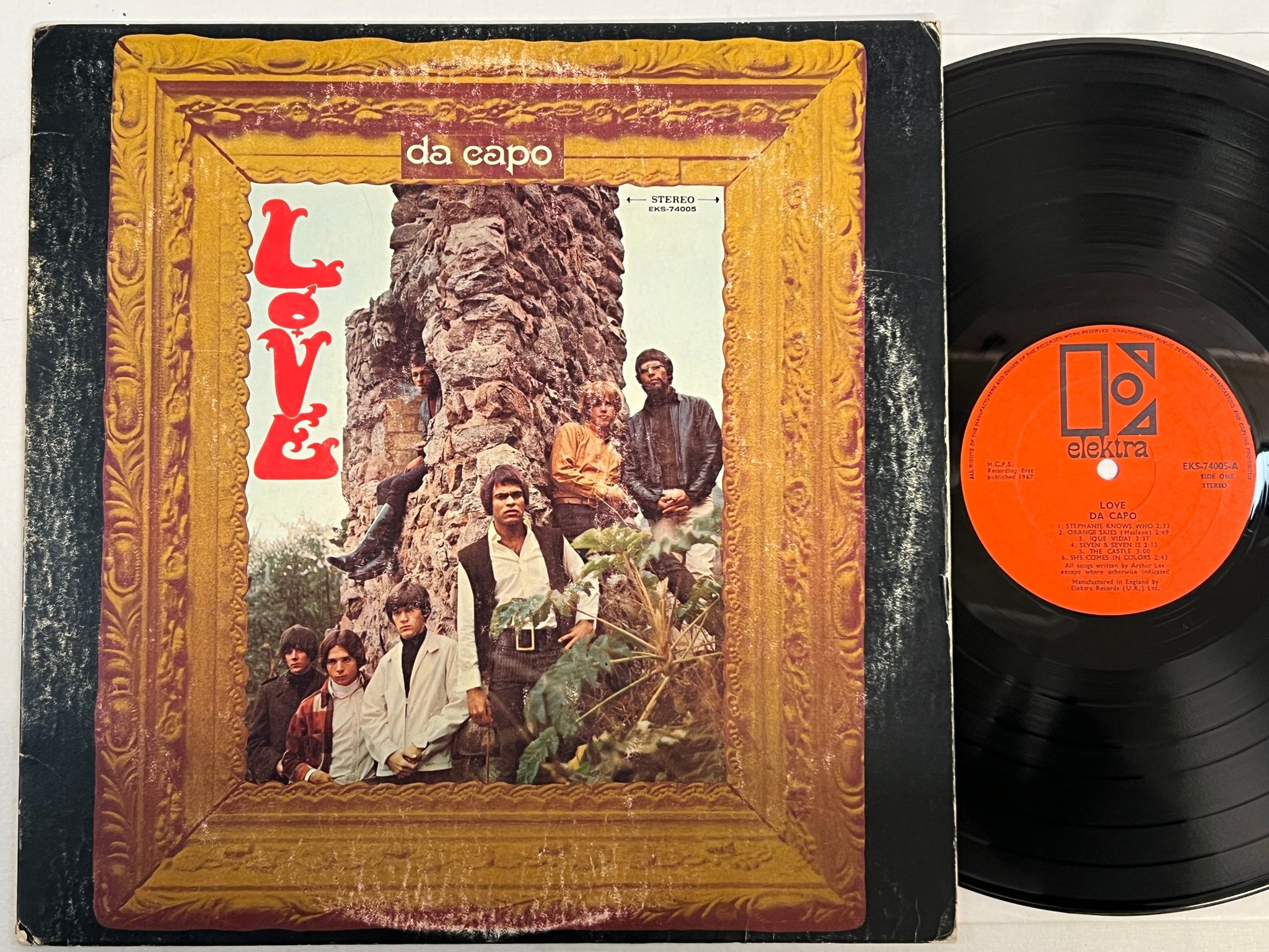 Omslagsbild för skivan LOVE da capo LP -67 UK ELEKTRA EKS-74005 psych 
