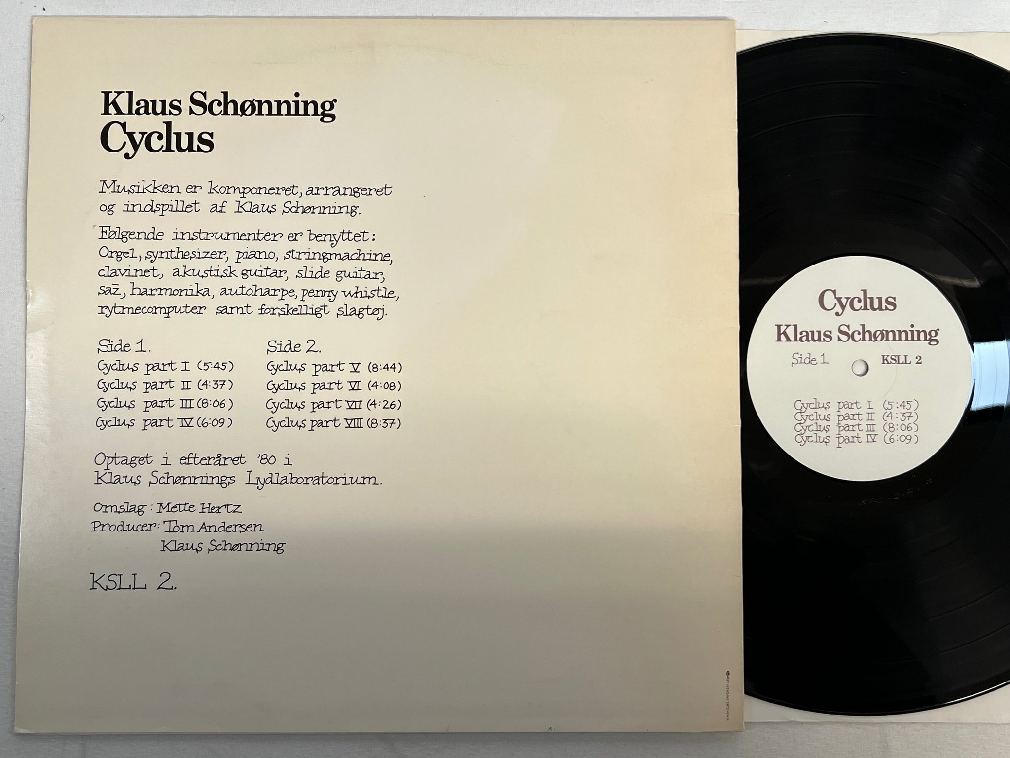 Omslagsbild för skivan KLAUS SCHØNNING cyclus LP -80 Den KSLL2 abstract / electronic 