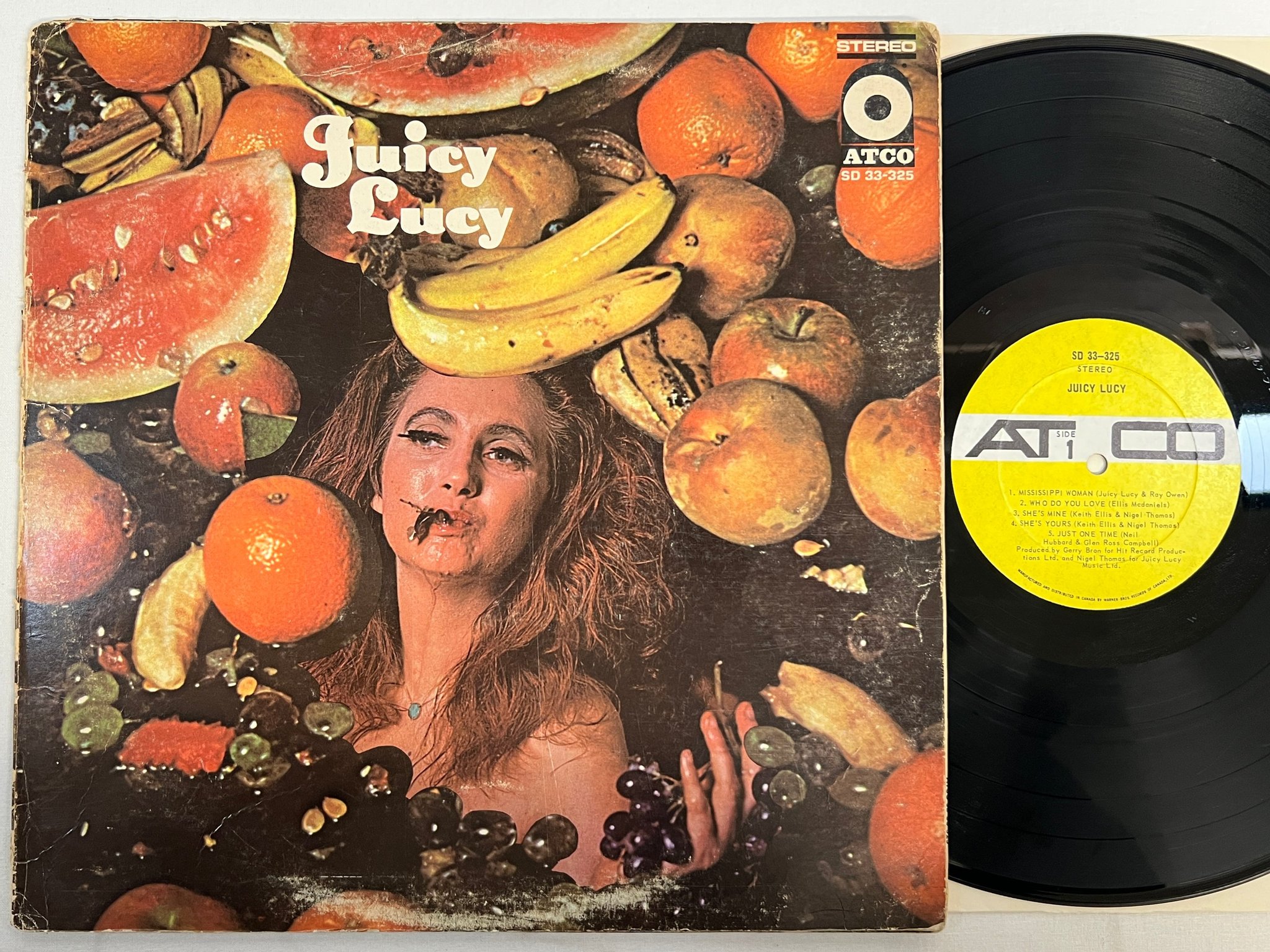 Omslagsbild för skivan JUICY LUCY s/t LP -70 Can ATCO SD 33-325