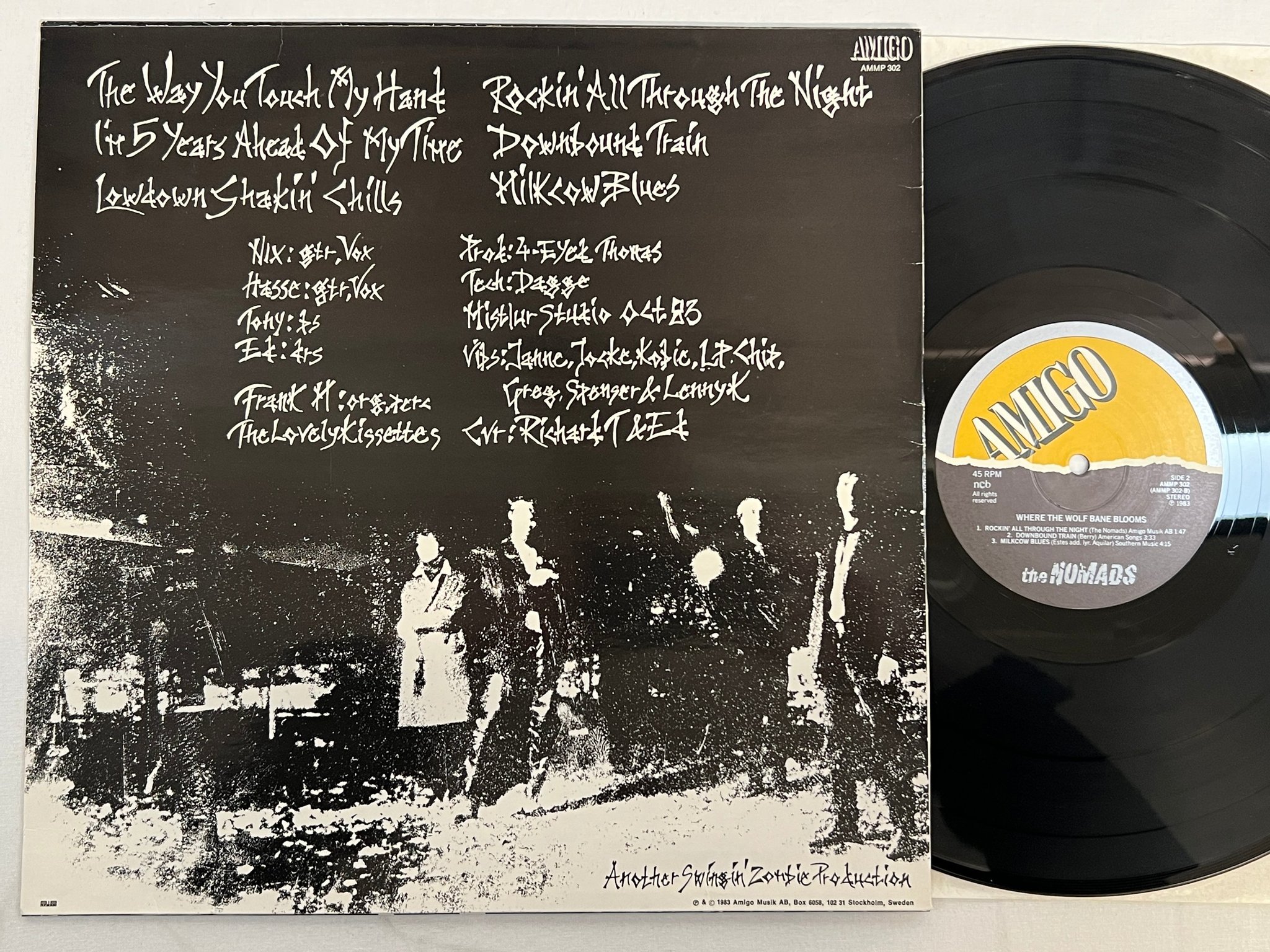 Omslagsbild för skivan THE NOMADS Where The Wolf Bane Blooms LP -91 Swe AMIGO AMMP 302