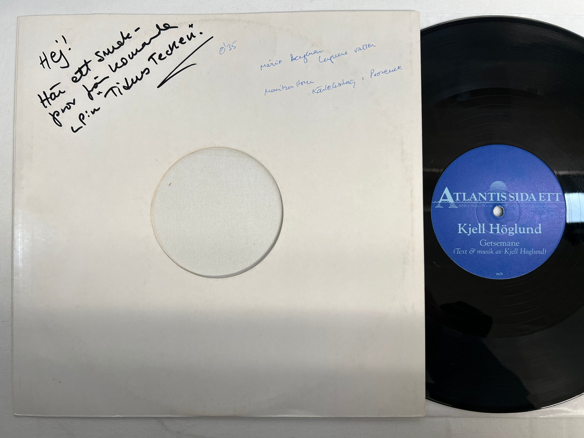 Omslagsbild för skivan KJELL HÖGLUND Getsemane 12"single -84 Swe ATLANTIS AMS-1 