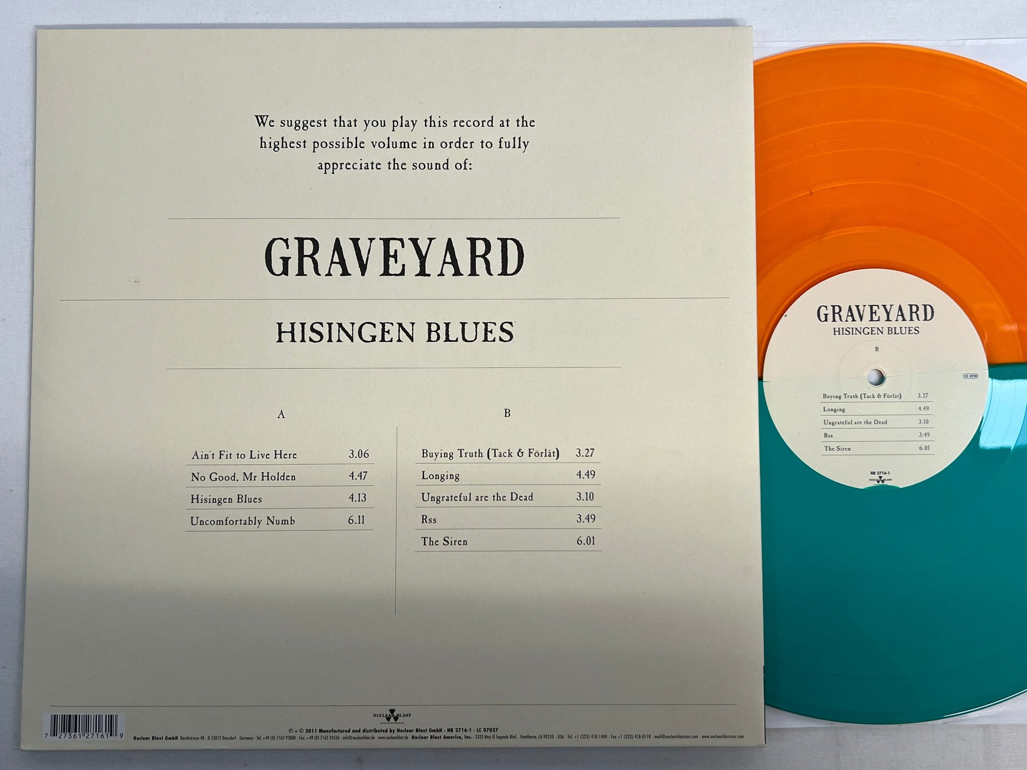 Omslagsbild för skivan GRAVEYARD Hisingen Blues LP re 2012 eu NUCLEAR BLAST NB 2768-6