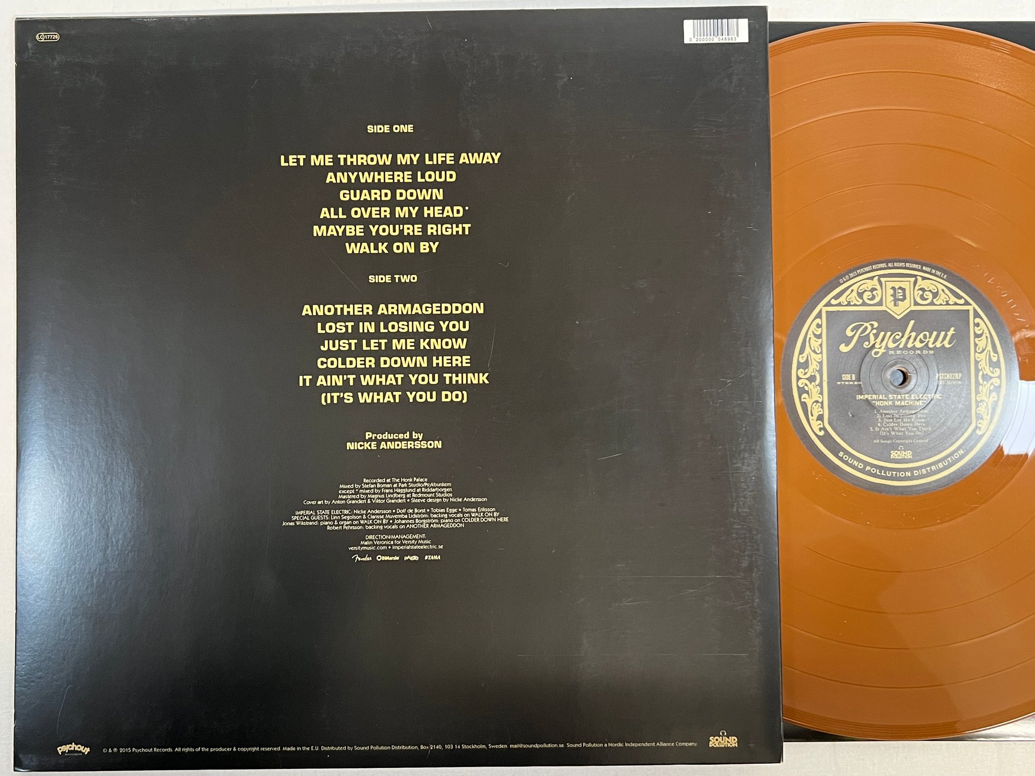 Omslagsbild för skivan IMPERIAL STATE ELECTRIC Honk Machine LP 2015 Swe psychout PSYCH021LP 