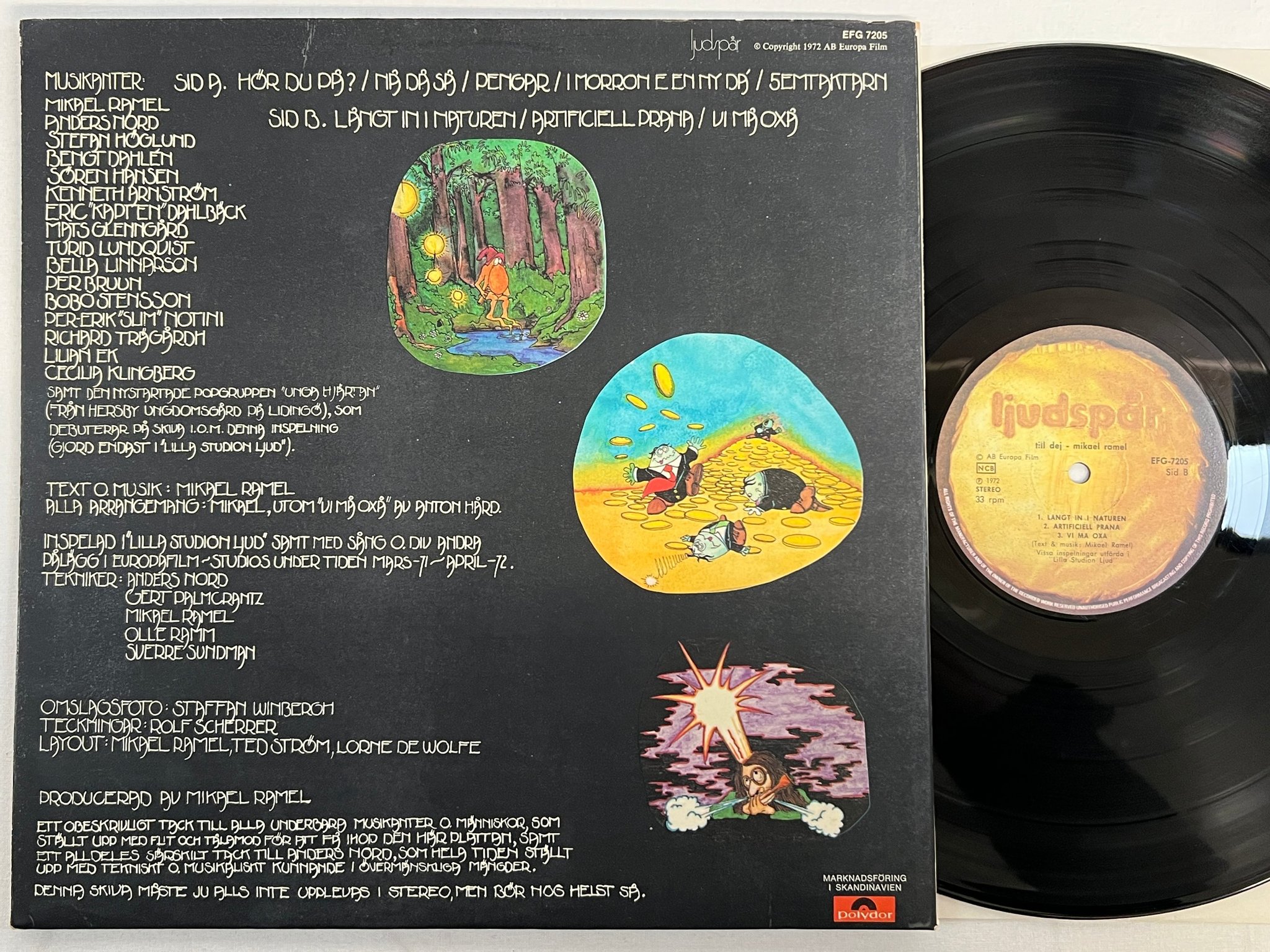 Omslagsbild för skivan MIKAEL RAMEL til dej LP -72 LJUDSPÅR EFG-7205 "ARTIFICIELL PRANA"