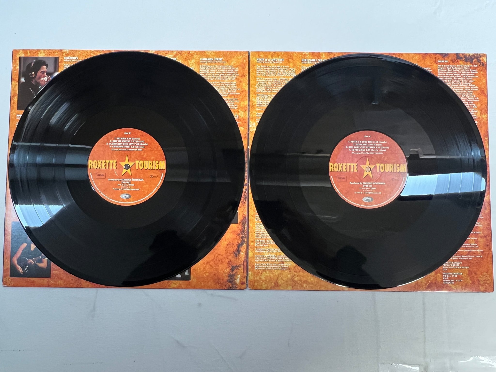 Omslagsbild för skivan ROXETTE Tourism 2xLP -92 EU EMI 077779992911 