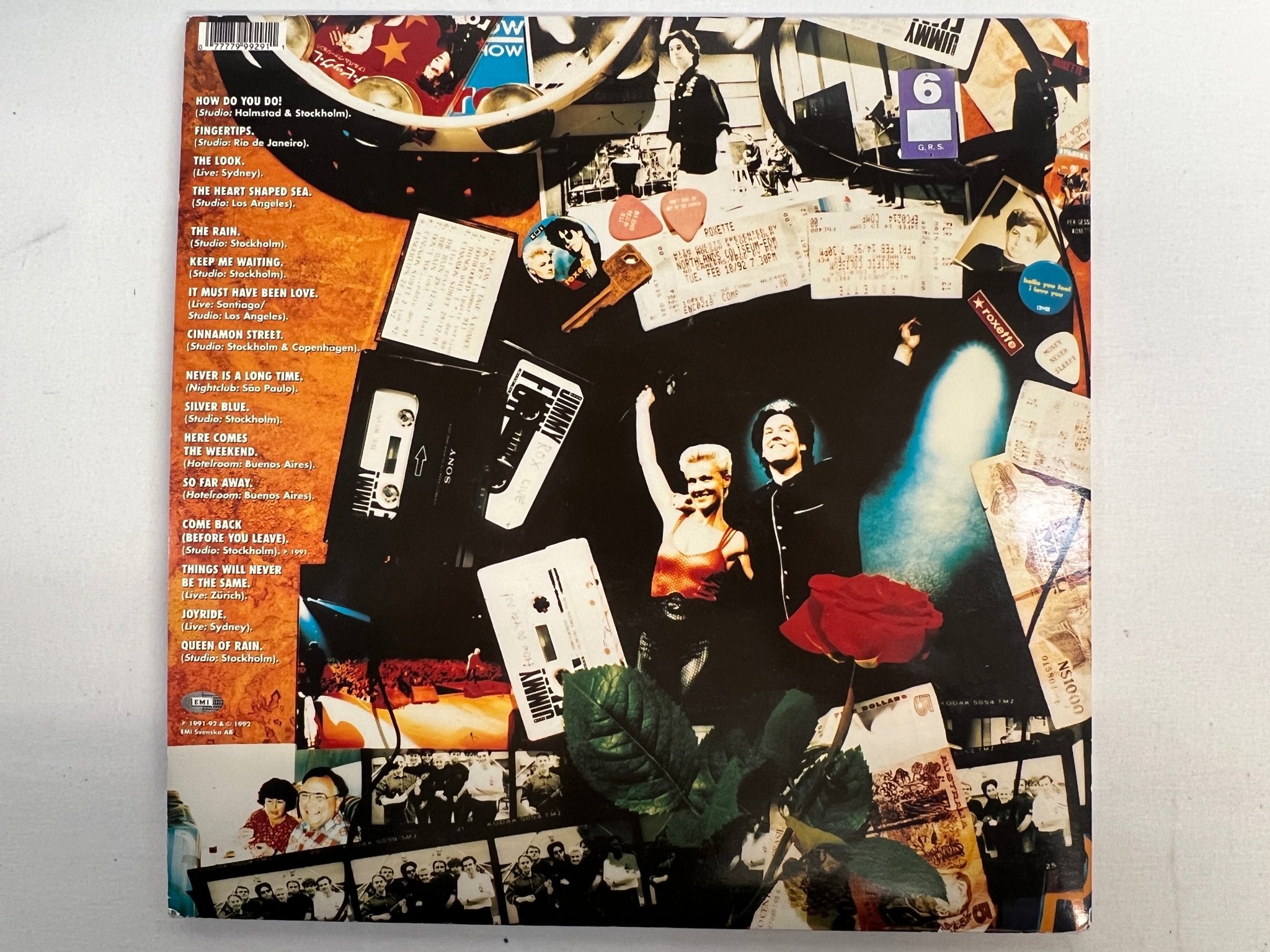 Omslagsbild för skivan ROXETTE Tourism 2xLP -92 EU EMI 077779992911 