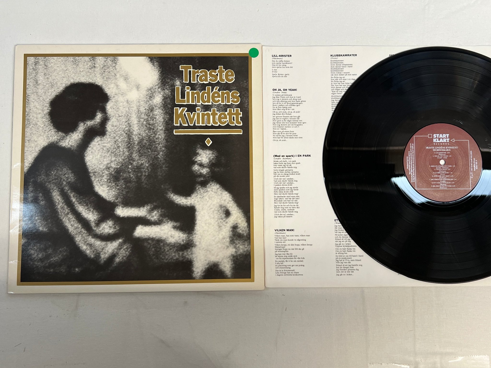 Omslagsbild för skivan TRASTE LINDÉNS KVINTETT Sportfiskarn LP -87 Swe START KLART SKRLP-001
