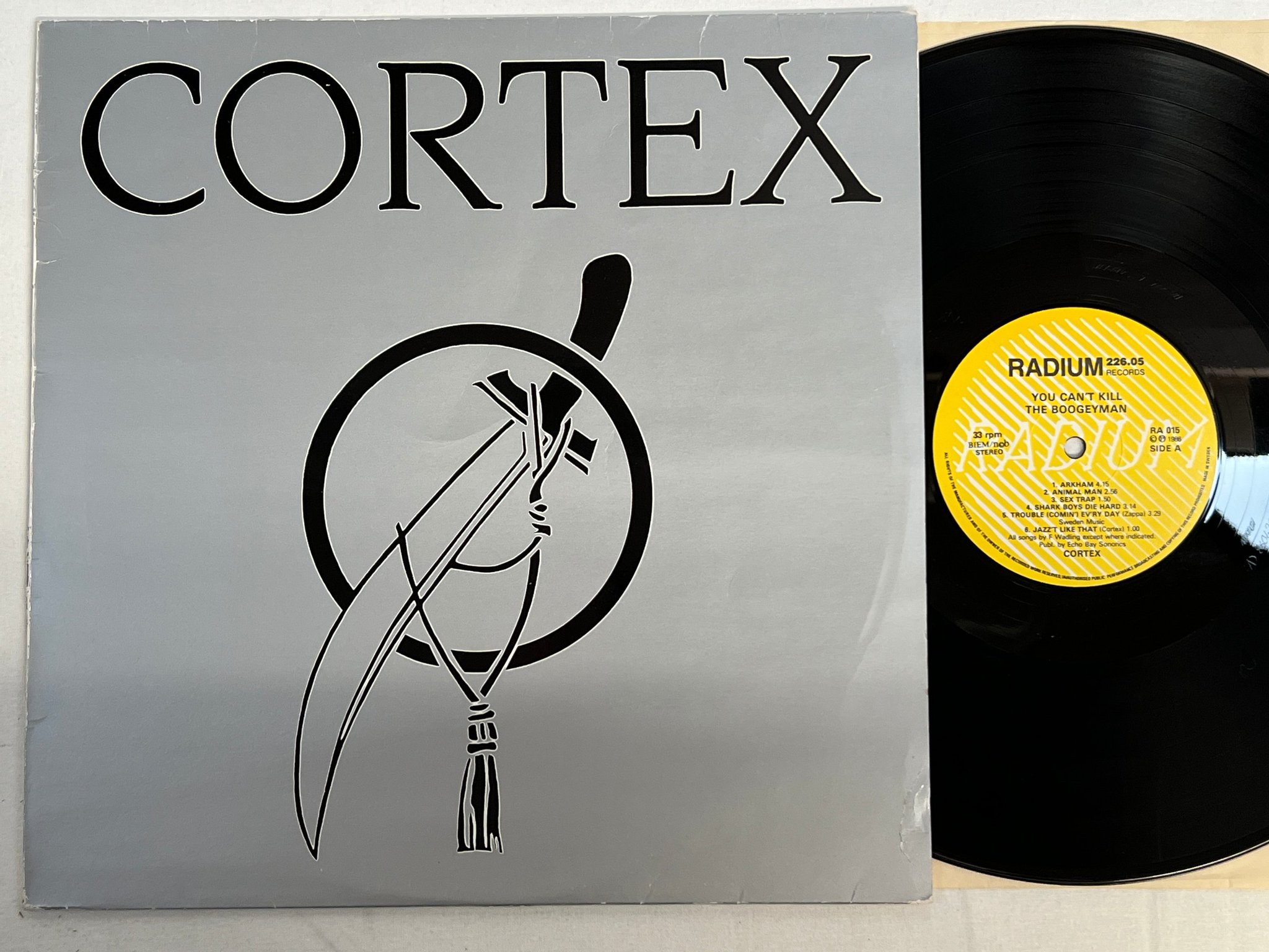 Omslagsbild för skivan CORTEX you can't kill the boogeyman LP -86 ncb RADIUM 226.05 RA-015