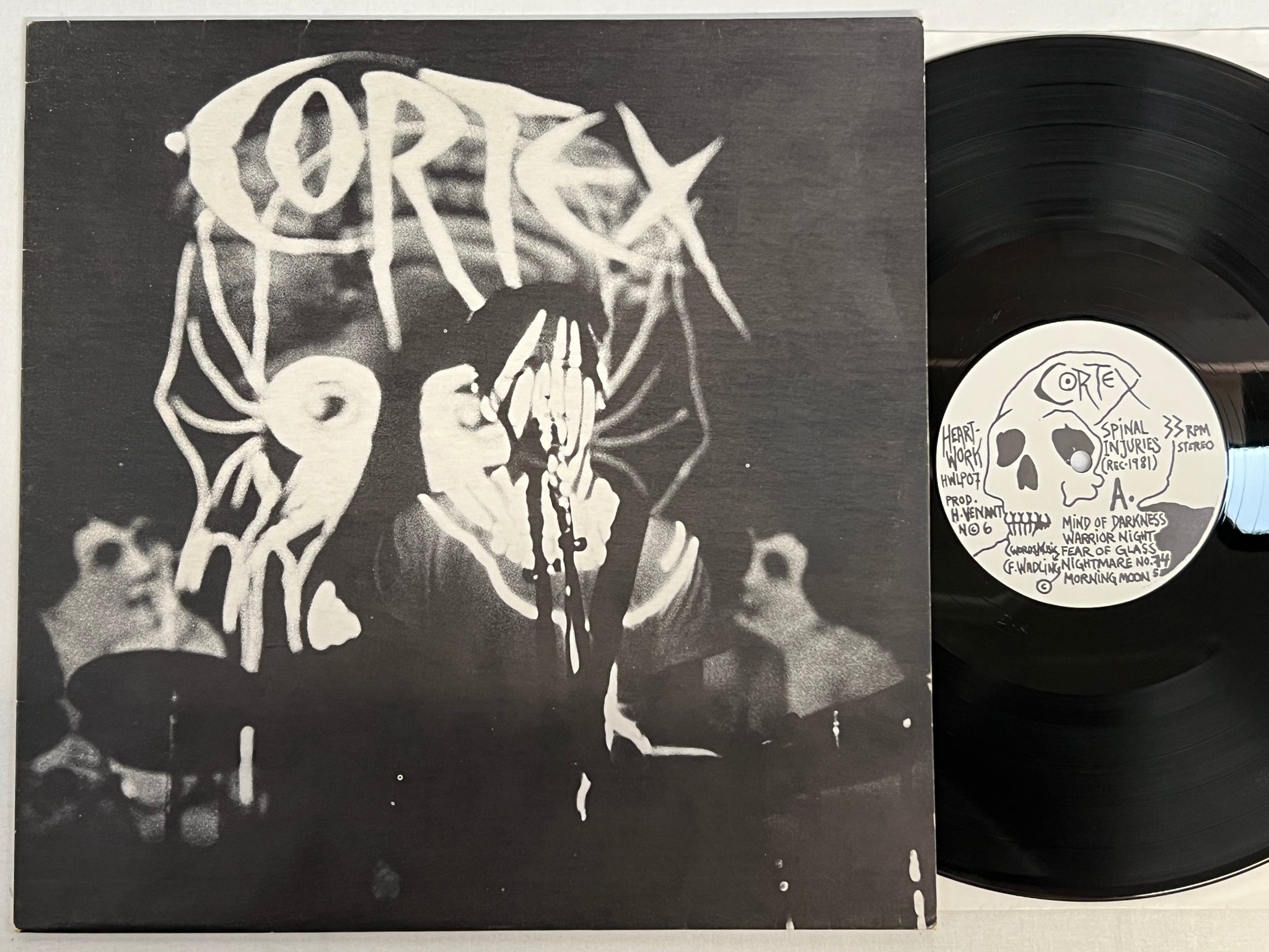 Omslagsbild för skivan CORTEX Spinal Injuries LP -83 Swe HEARTWORK HWLP07 ** rare **