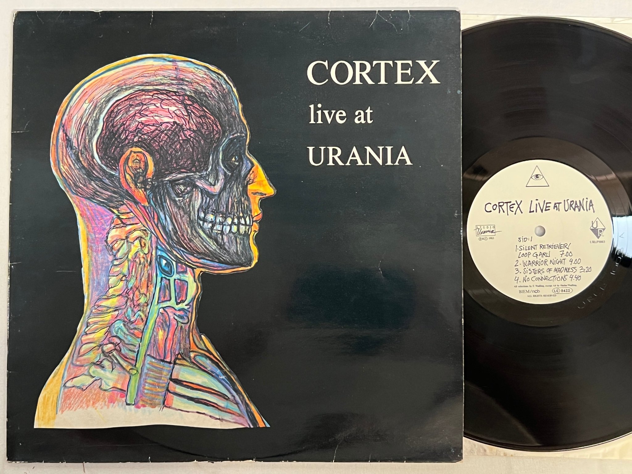 Omslagsbild för skivan CORTEX Live At Urania LP -90 Swe STUDIO URANIA URLP 1003 new wave