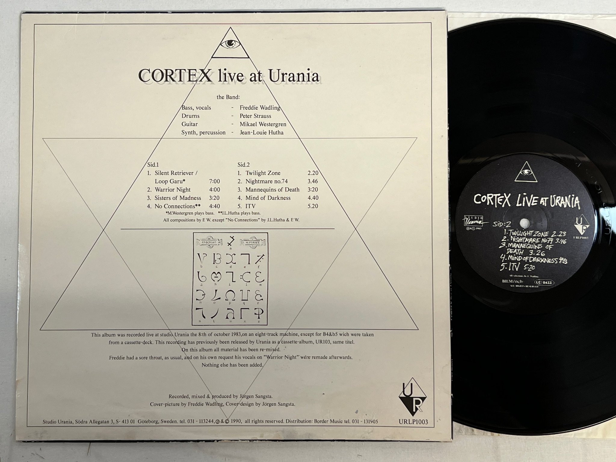Omslagsbild för skivan CORTEX Live At Urania LP -90 Swe STUDIO URANIA URLP 1003 new wave