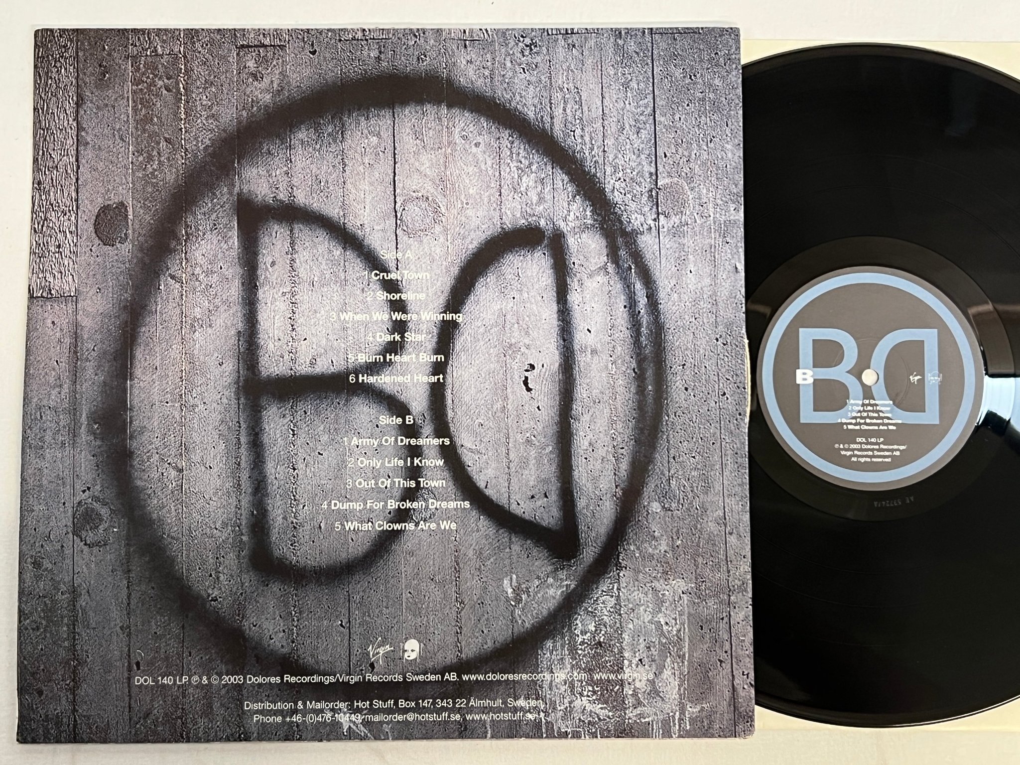 Omslagsbild för skivan BRODER DANIEL Cruel Town LP 2003 Swe DOLORES DOL 140 ** RARE **