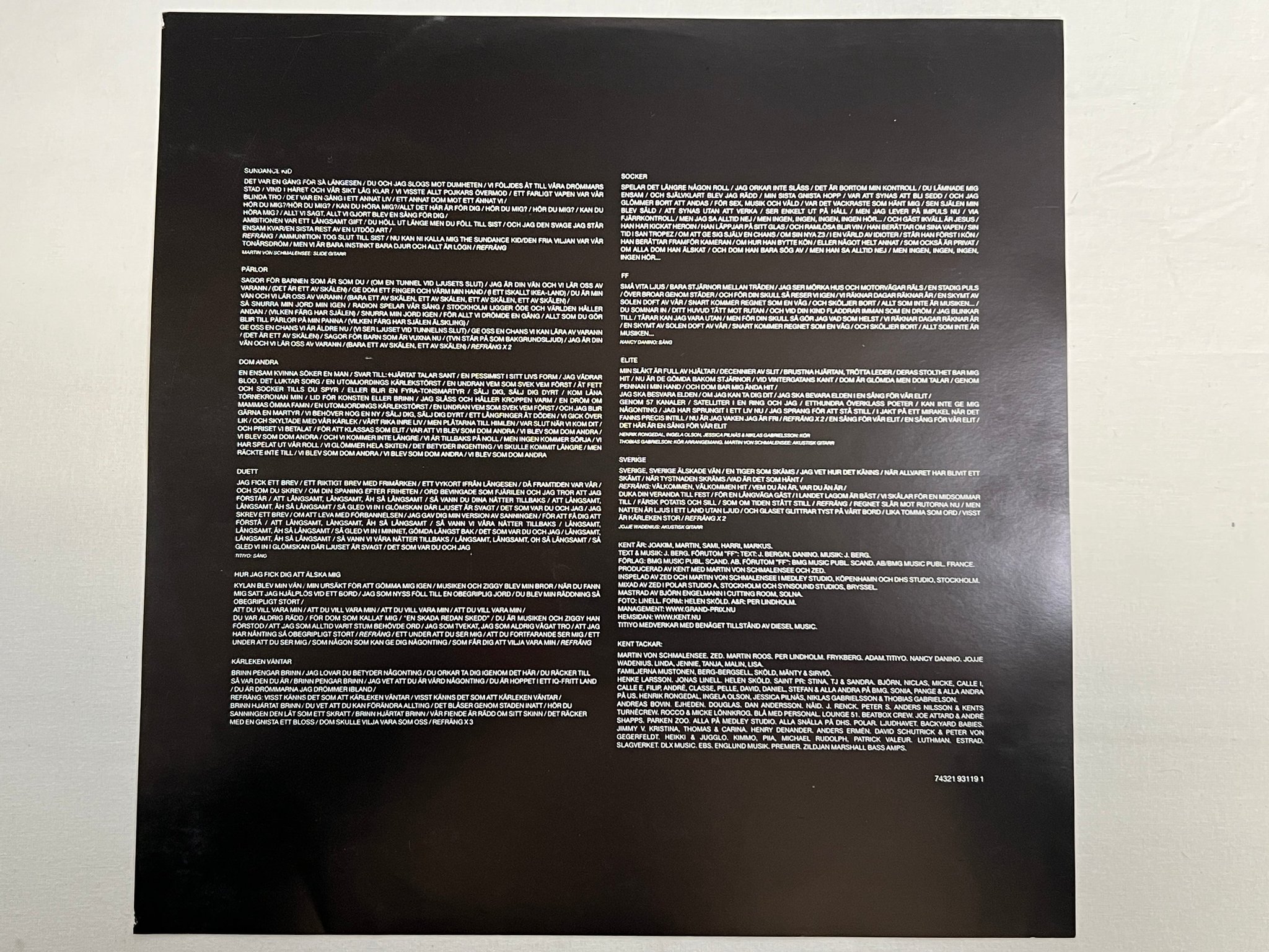 Omslagsbild för skivan KENT Vapen & Ammunition LP 2002 Swe BMG  74321931191 ** R A R E **