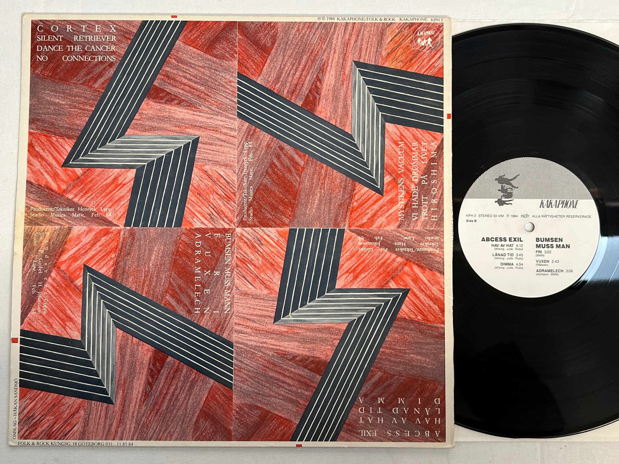 Omslagsbild för skivan CORTEX ABCESS EXIL M.FL. LP -84 Swe KAKAPHONE KPH 2 new wave 