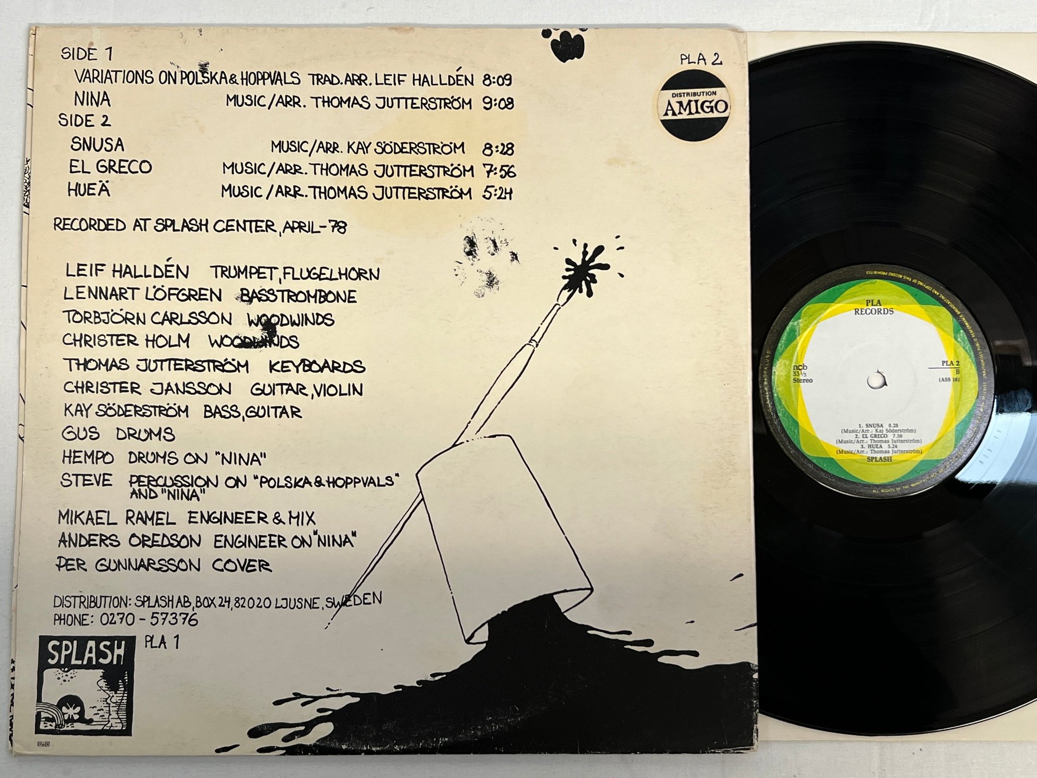 Omslagsbild för skivan SPLASH s/t LP -78 Swe PLA 2 jazz prog 