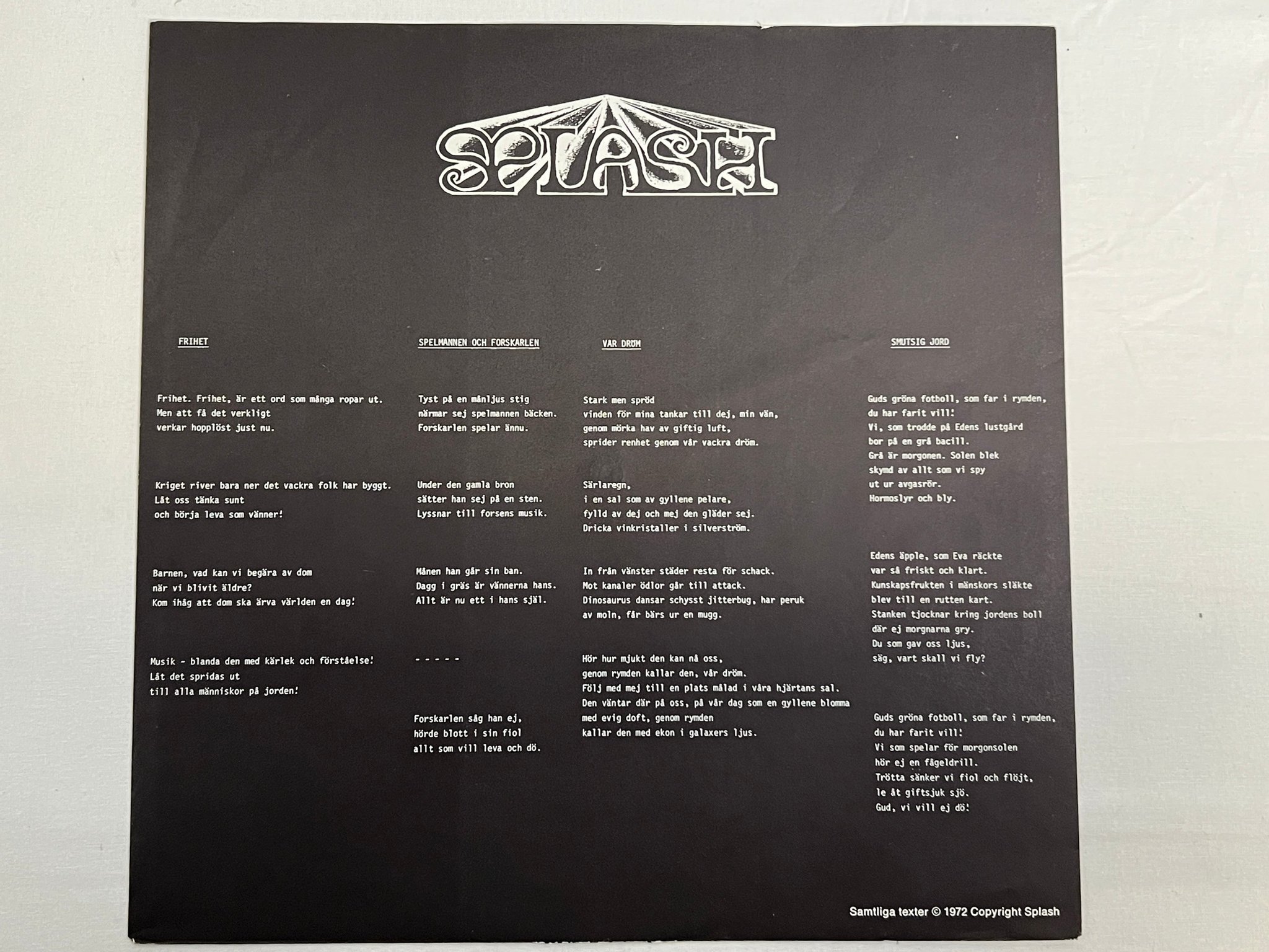 Omslagsbild för skivan SPLASH Ut På Vischan LP -72 POLYDOR 2379 036 ** RARE **