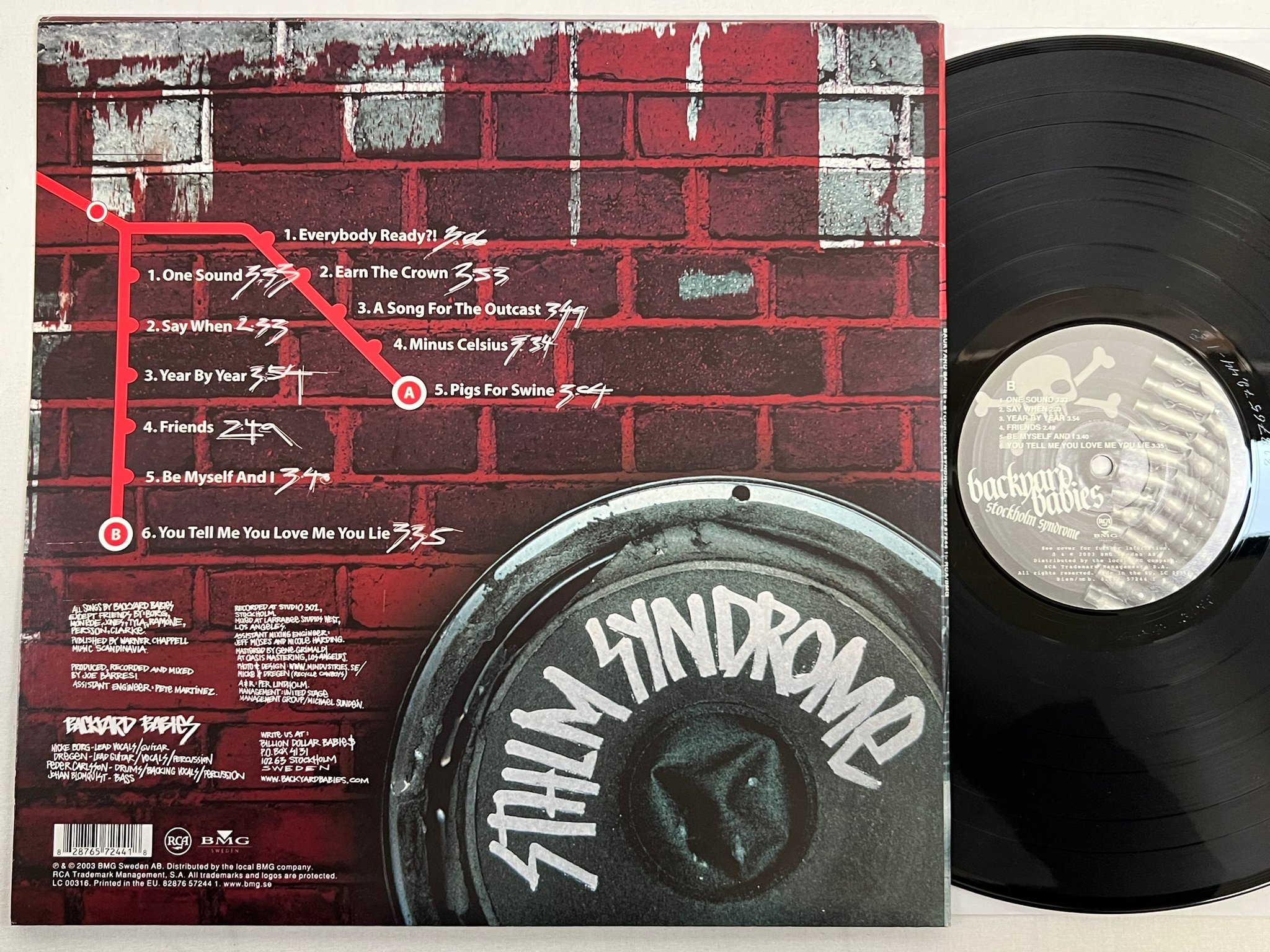 Omslagsbild för skivan BACKYARD BABIES Stockholm Syndrome LP 2003 RCA 82876572441