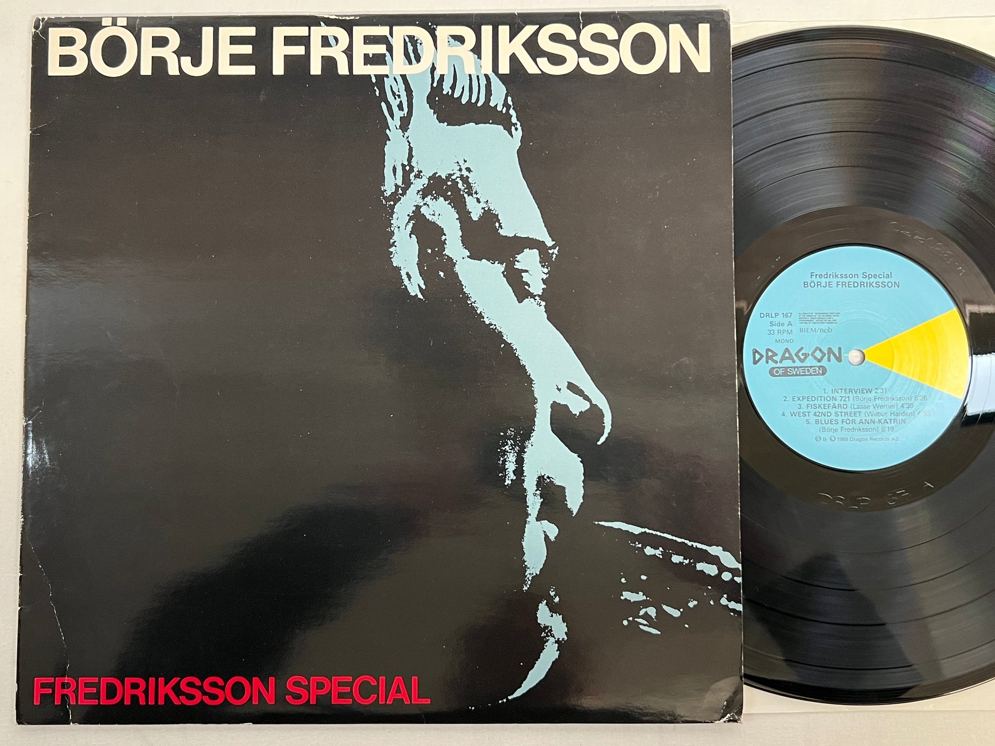 Omslagsbild för skivan BÖRJE FREDRIKSSON Fredriksson special LP -89 DRAGON DRLP 167