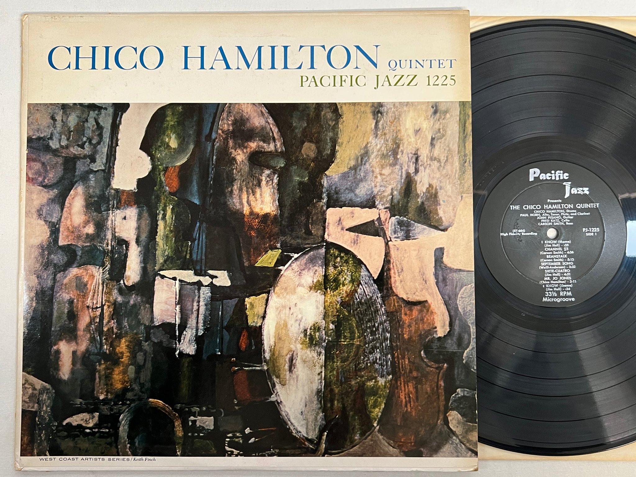 Omslagsbild för skivan THE CHICO HAMILTON QUINTET LP -57 US PACIFIC JAZZ PJ-1225 