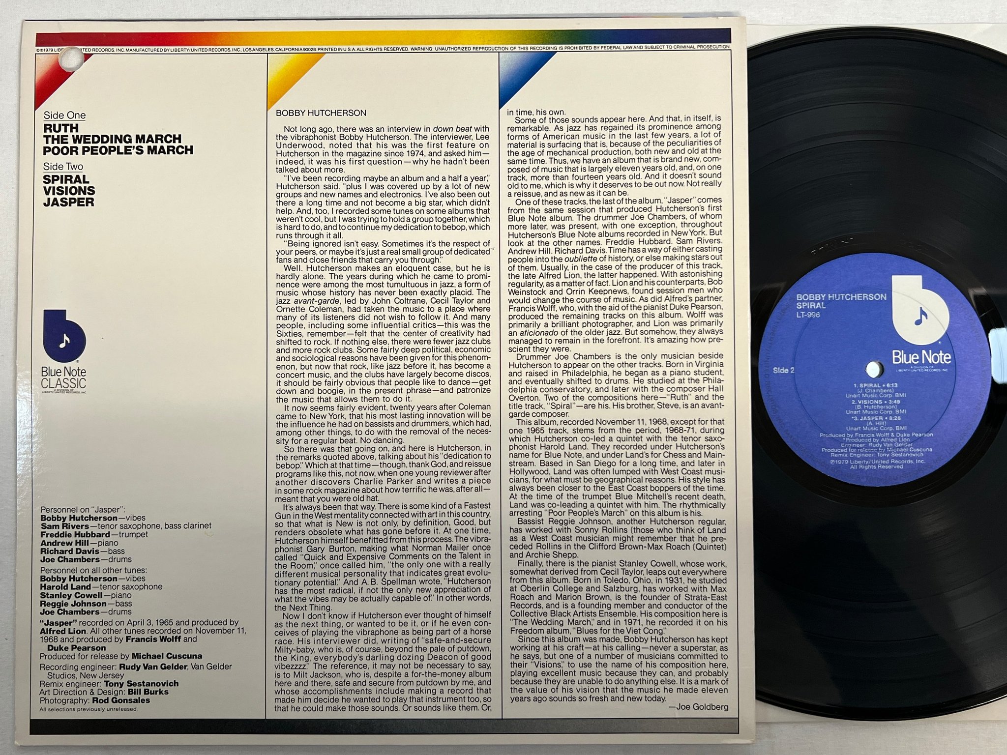 Omslagsbild för skivan BOBBY HUTCHERSON spiral LP -79 US BLUE NOTE LT-996