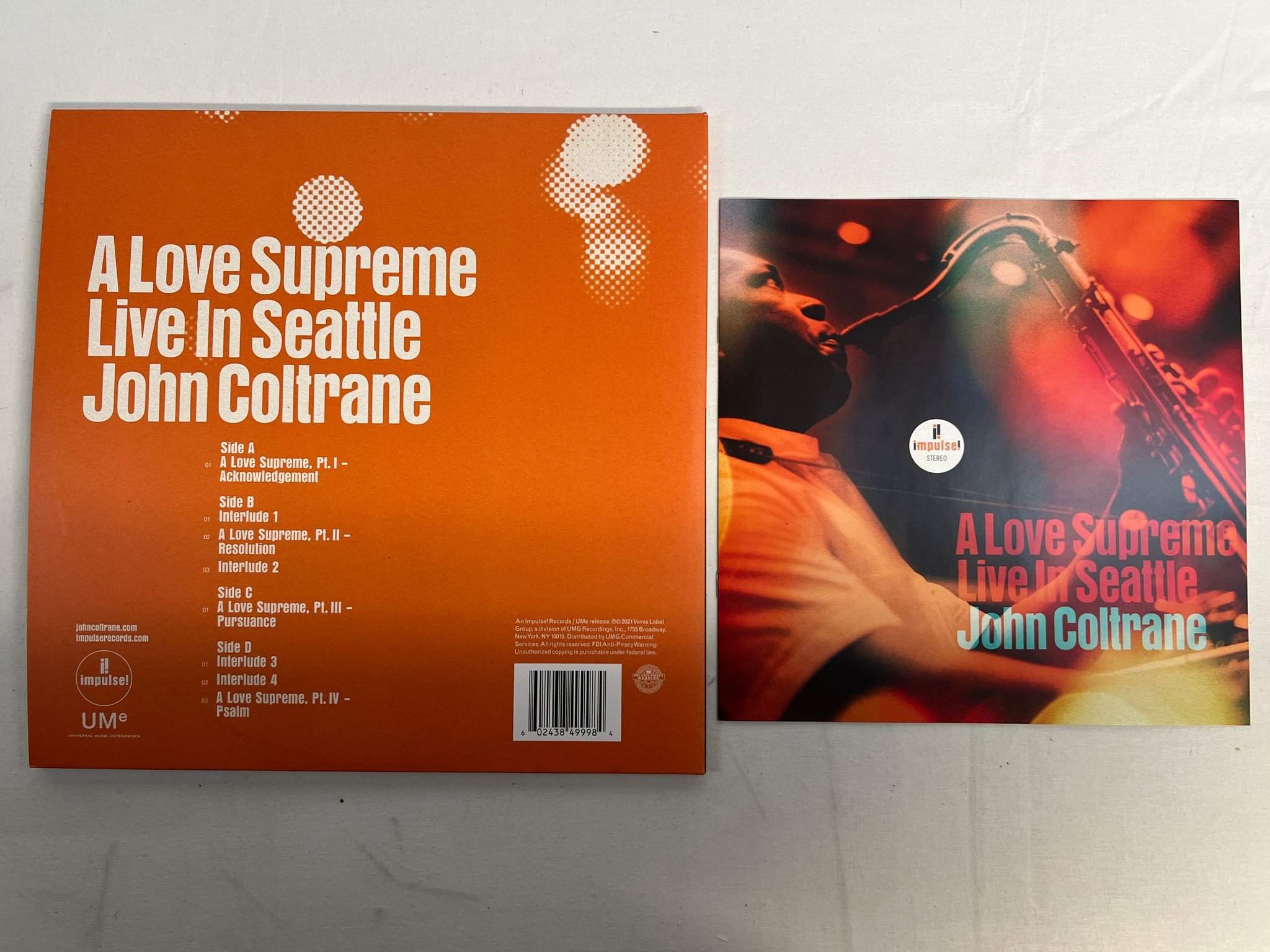 Omslagsbild för skivan JOHN COLTRANE A Love Supreme: Live In Seattle 2xLP 2021 IMPULSE! B0034291-01
