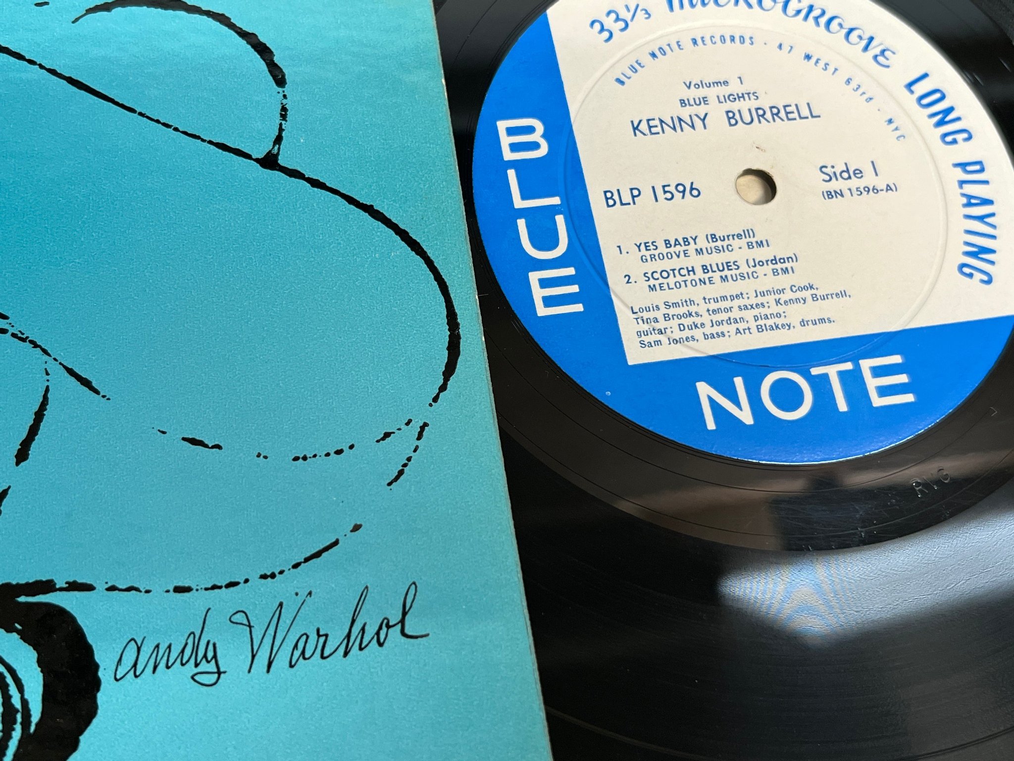 Omslagsbild för skivan KENNY BURRELL blue lights LP -58 US BLUE NOTE BLP 1596 Andy Warhol ** MEGA RARE 