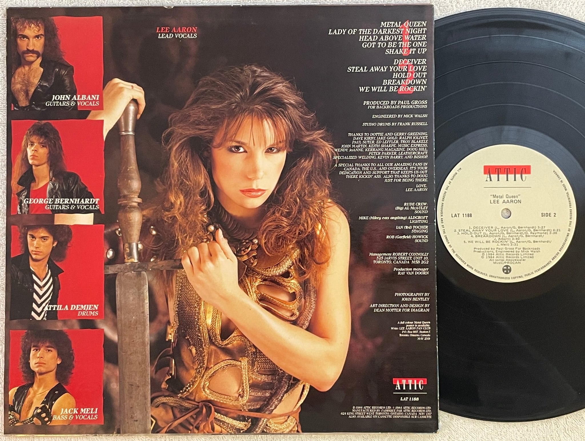 Omslagsbild för skivan LEE AARON Metal Queen LP -84 Can ATTIC LAT 1188