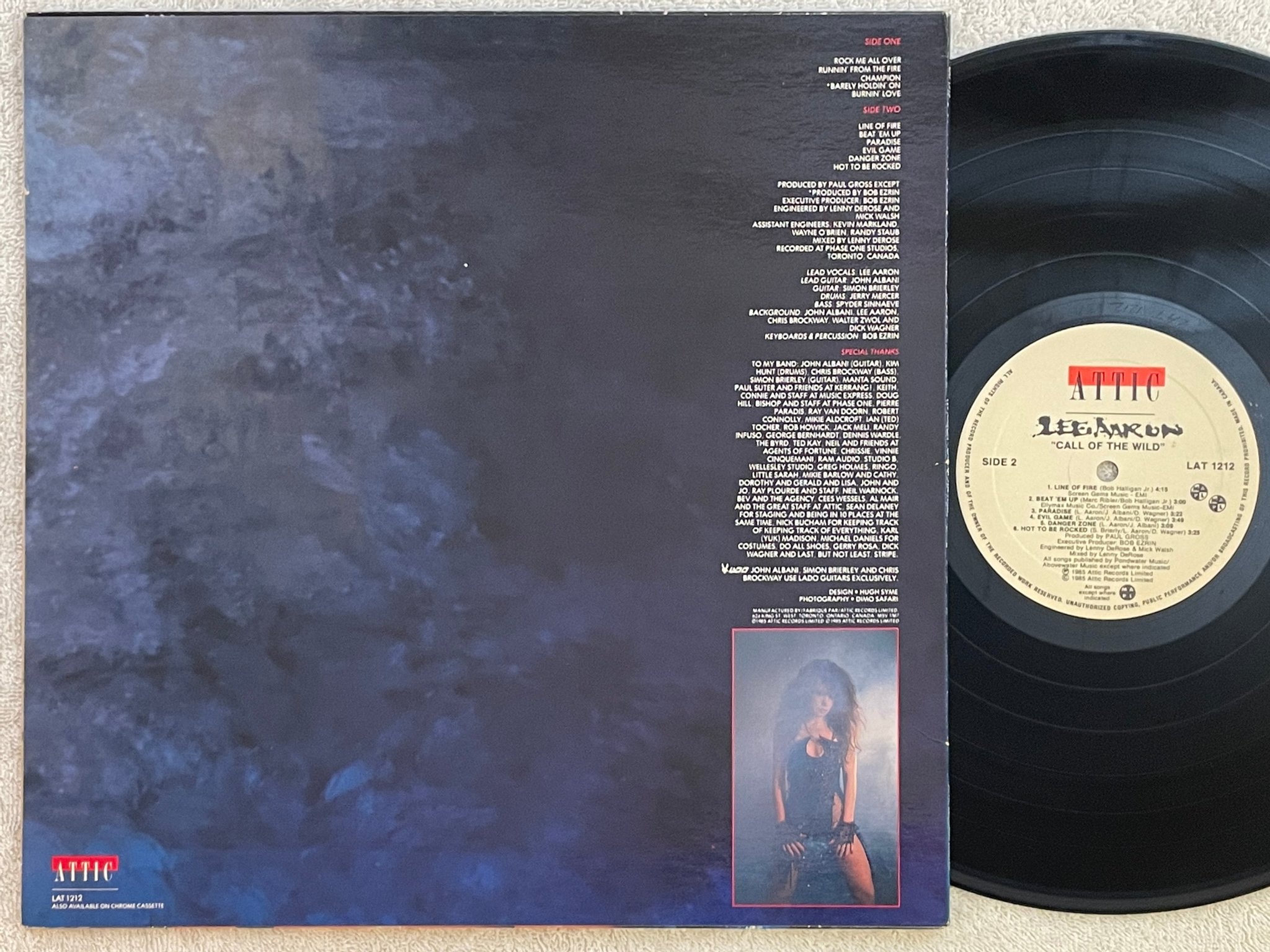 Omslagsbild för skivan LEE AARON Call Of The Wild LP -85 Can ATTIC LAT 1212