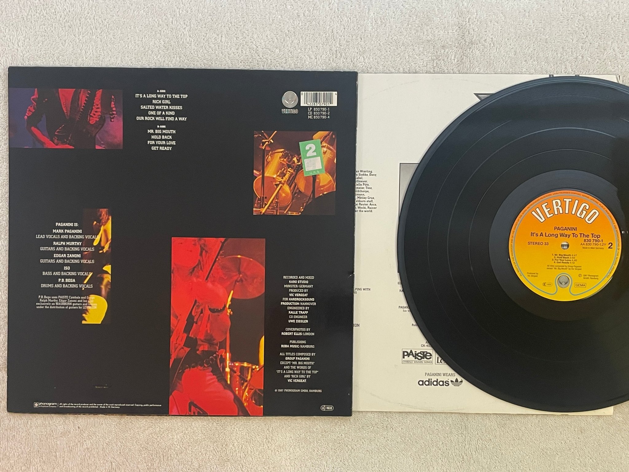 Omslagsbild för skivan PAGANINI It's A Long Way To The Top LP -87 Ger VERTIGO 830 790-1