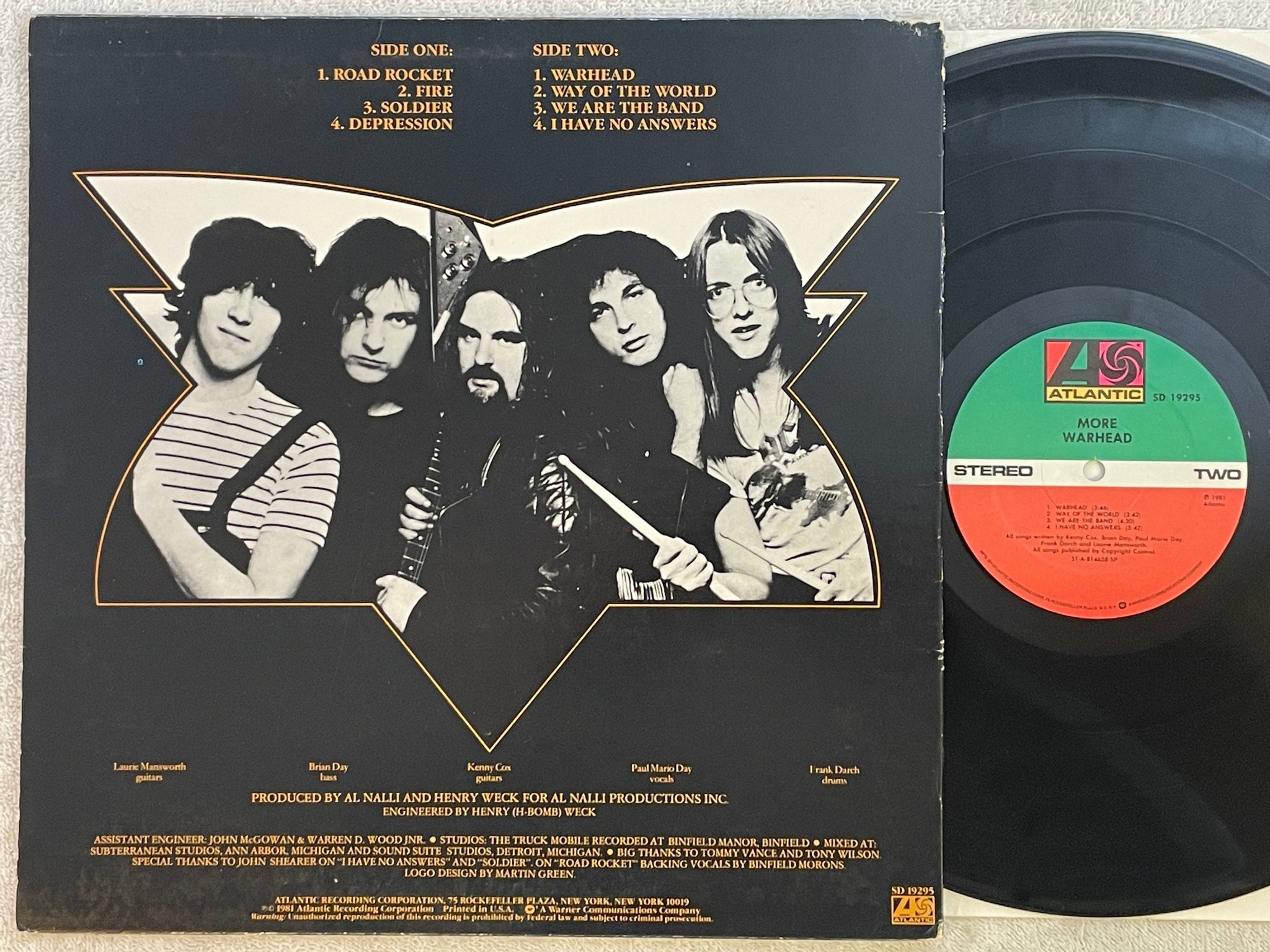 Omslagsbild för skivan MORE Warhead LP -81 ATLANTIC SD 19295