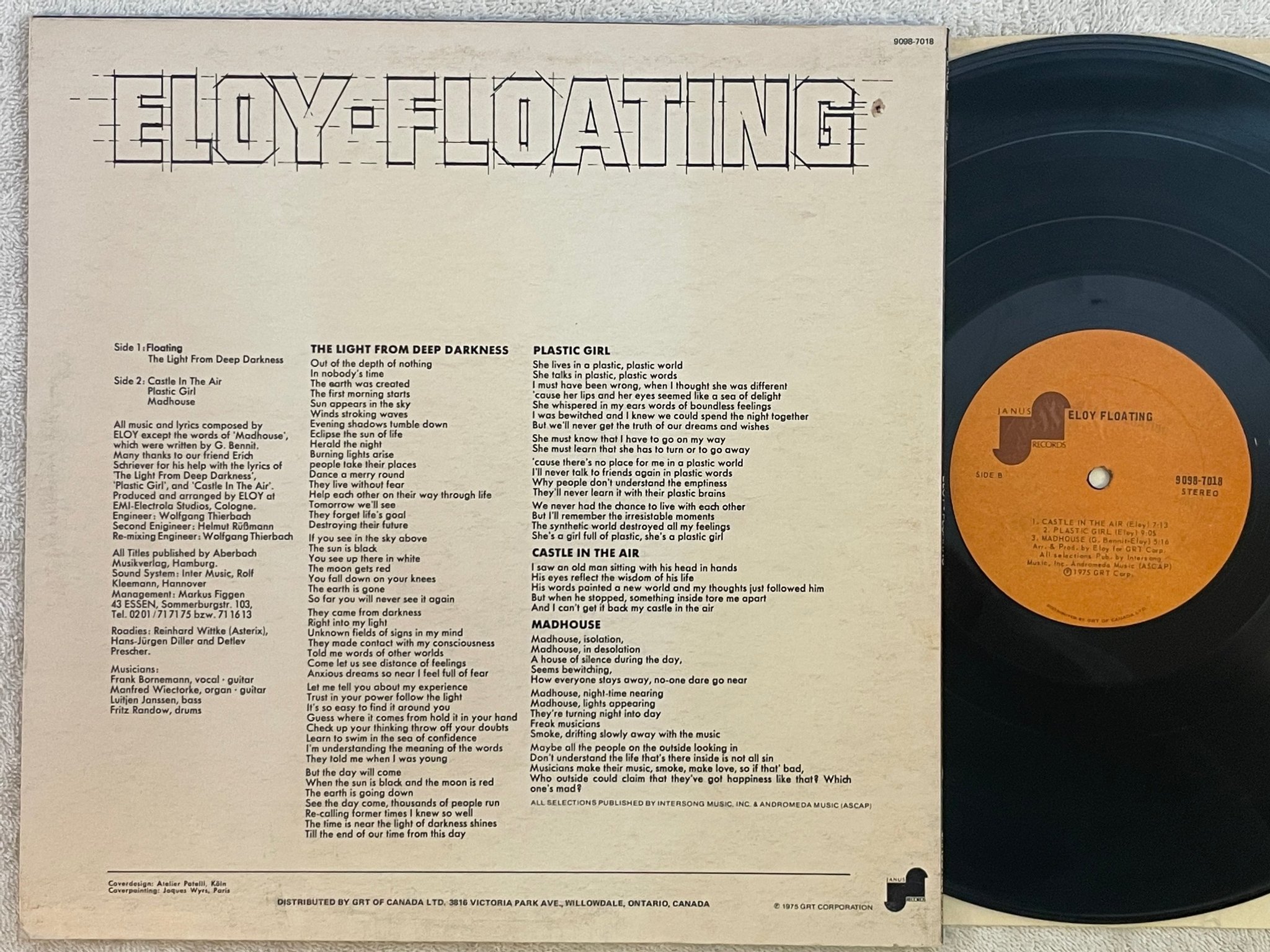 Omslagsbild för skivan ELOY floating LP -75 US JANUS 9098-7018