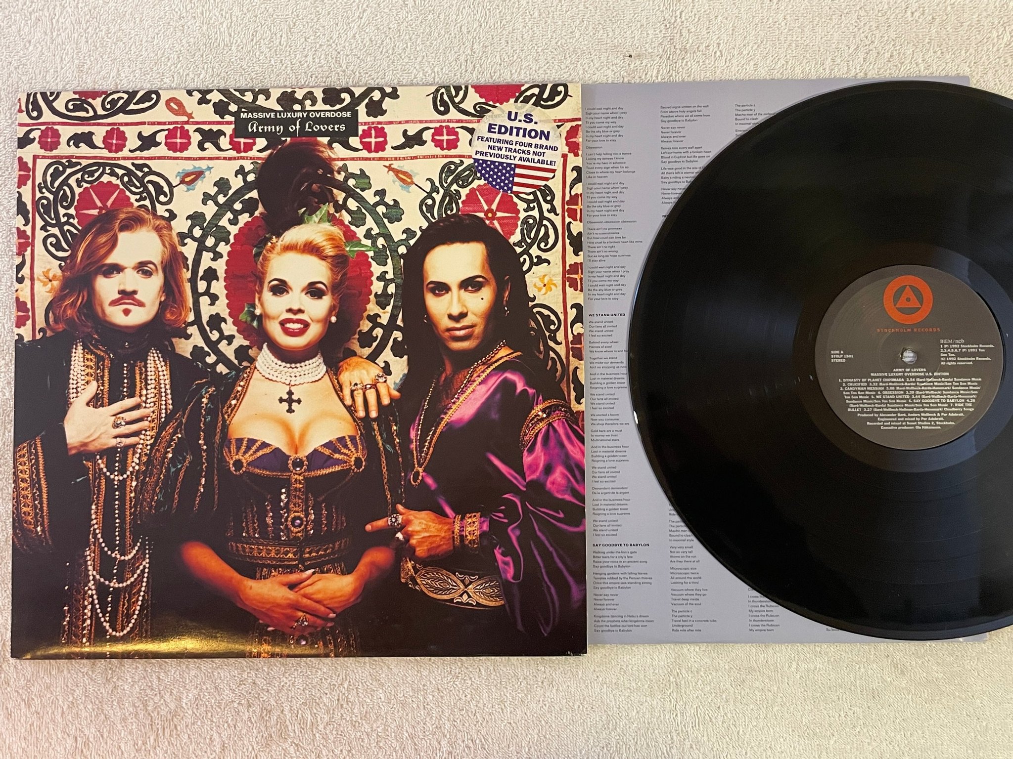 Omslagsbild för skivan ARMY OF LOVERS Massive Luxury Overdose (U.S. Edition) 12" -92 STOLP 1501