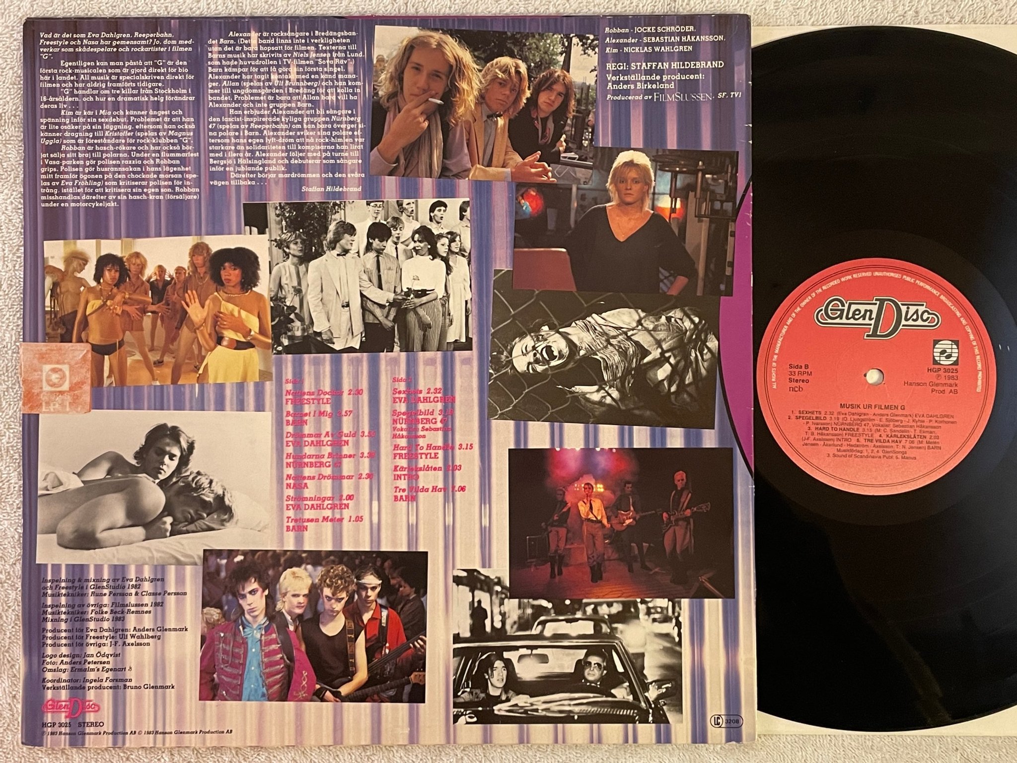 Omslagsbild för skivan V/A musik ur filmen G LP -83 Swe GlenDisc HGP 3025 