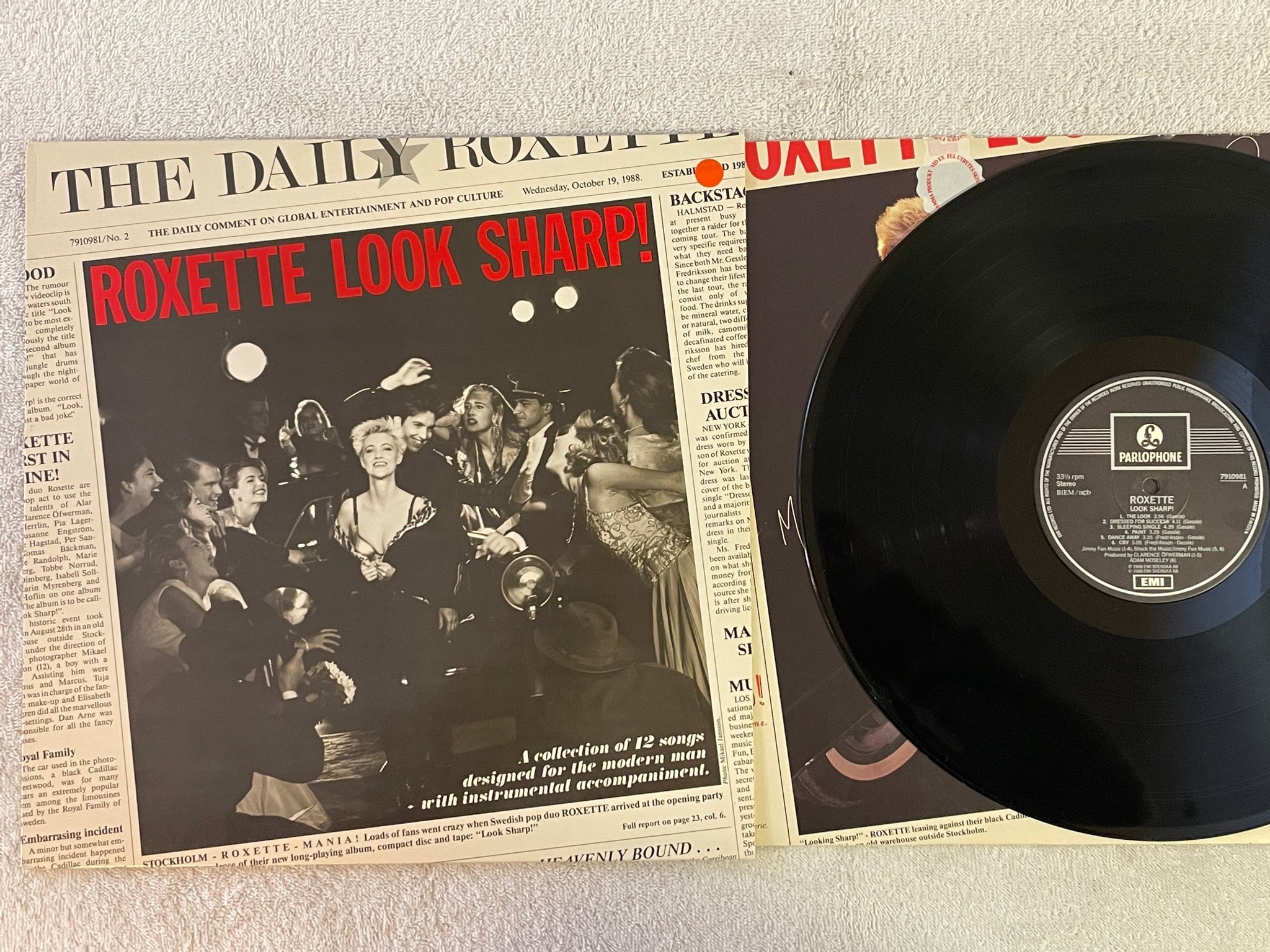 Omslagsbild för skivan ROXETTE look sharp! LP -88 Swe PARLOPHONE 7910981