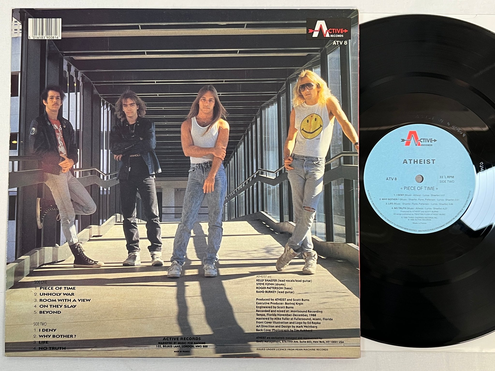 Omslagsbild för skivan ATHEIST Piece Of Time LP -90 UK ACTIVE ATV 8 death metal 