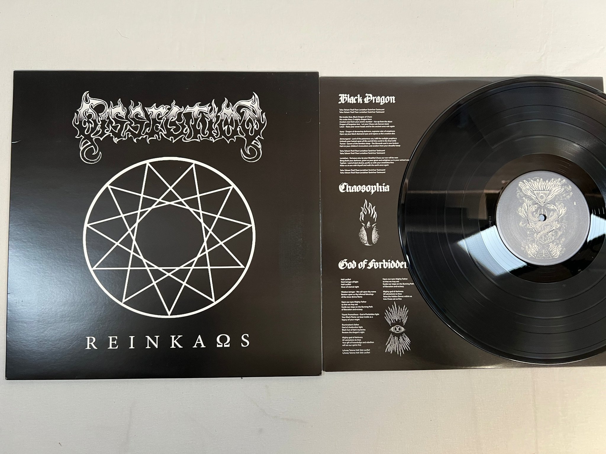Omslagsbild för skivan DISSECTION Reinkaos LP 2006/2014 US THE END TE067-3 death metal ** RARE **