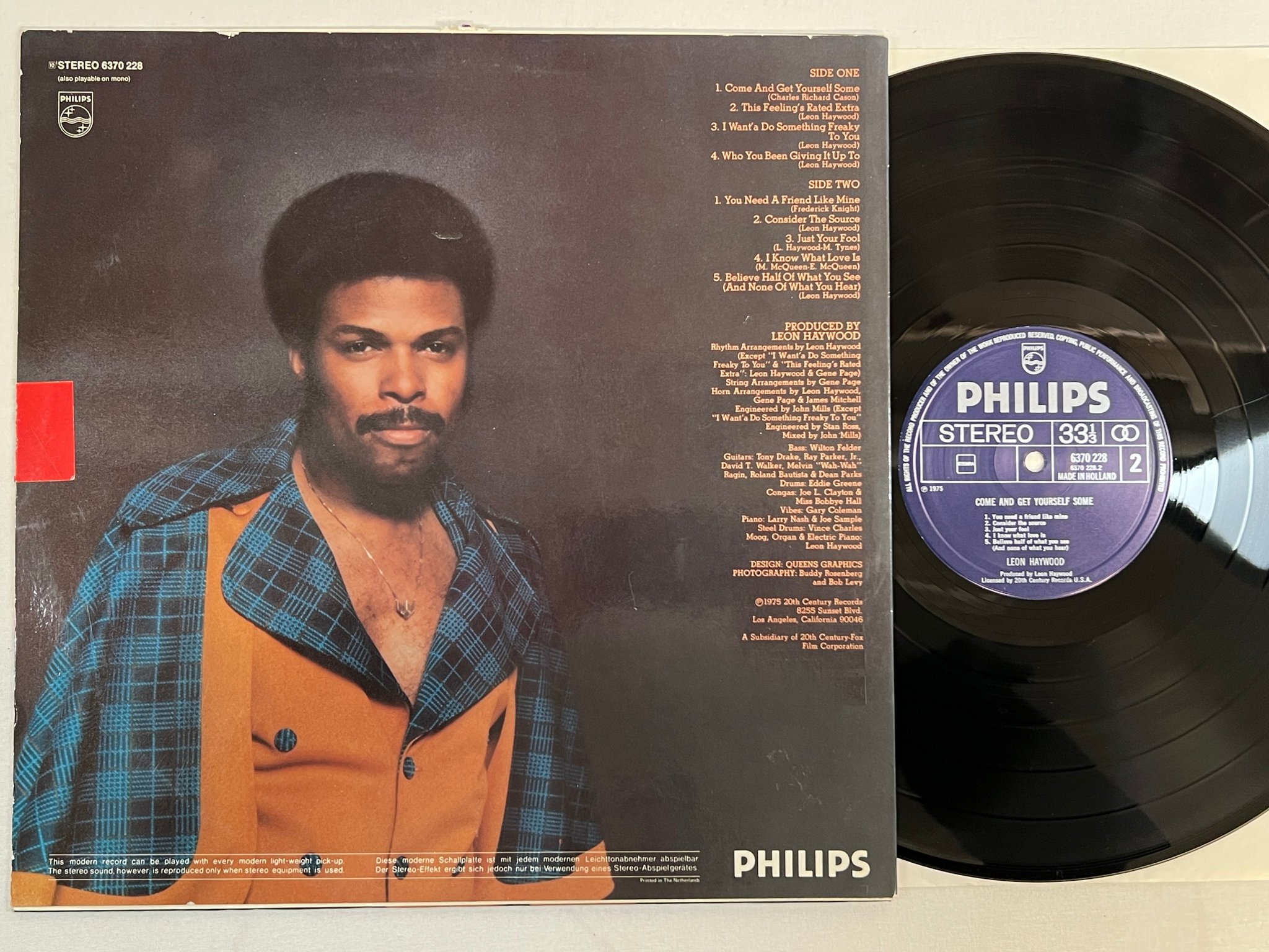Omslagsbild för skivan LEON HAYWOOD come and get yourself some LP -75 Hol PHILIPS 6370228 **CLASSIC**