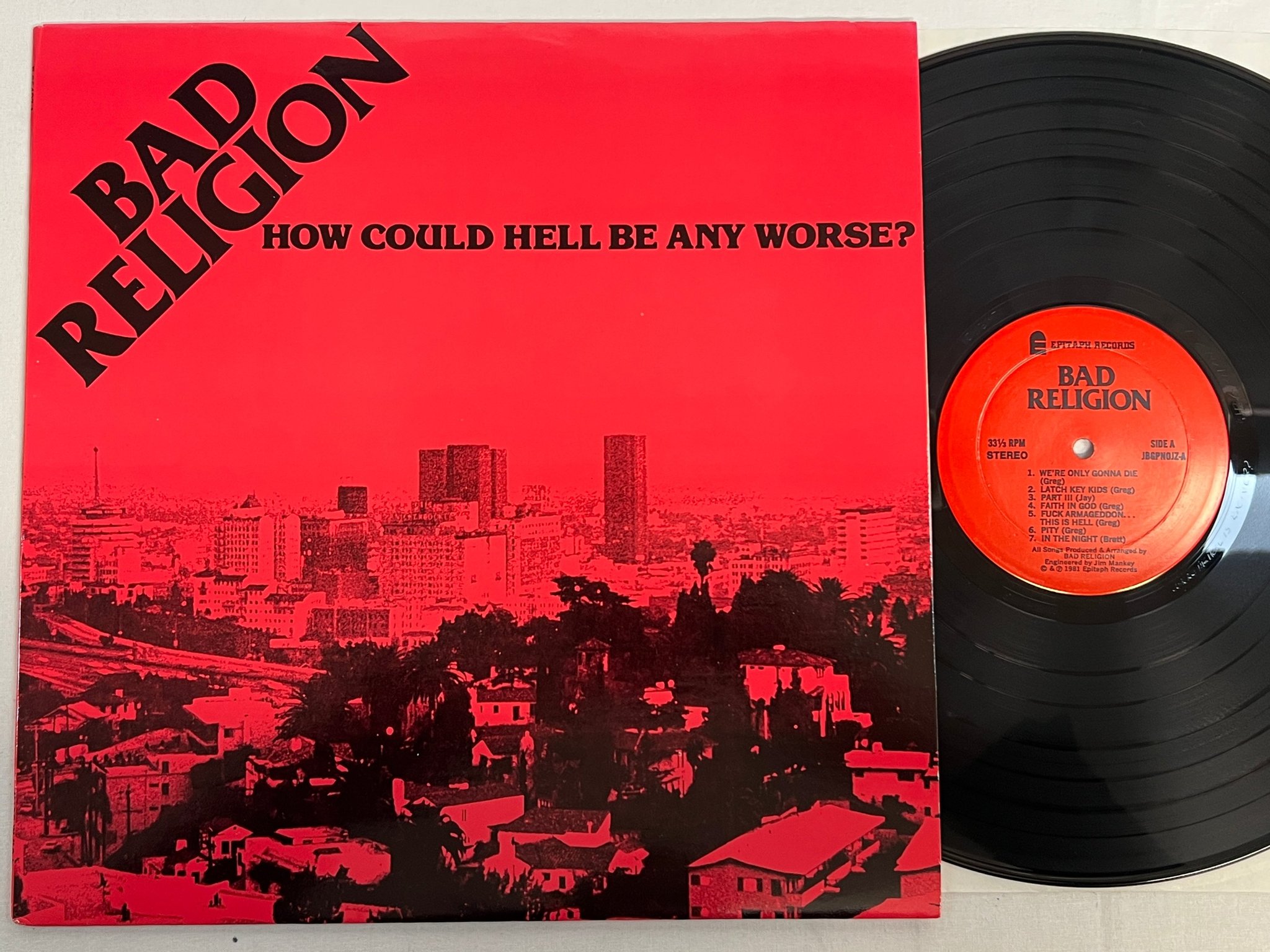 Omslagsbild för skivan BAD RELIGION How Could Hell Be Any Worse? LP -82 US epitaph EPI-BRLP1 * rare *