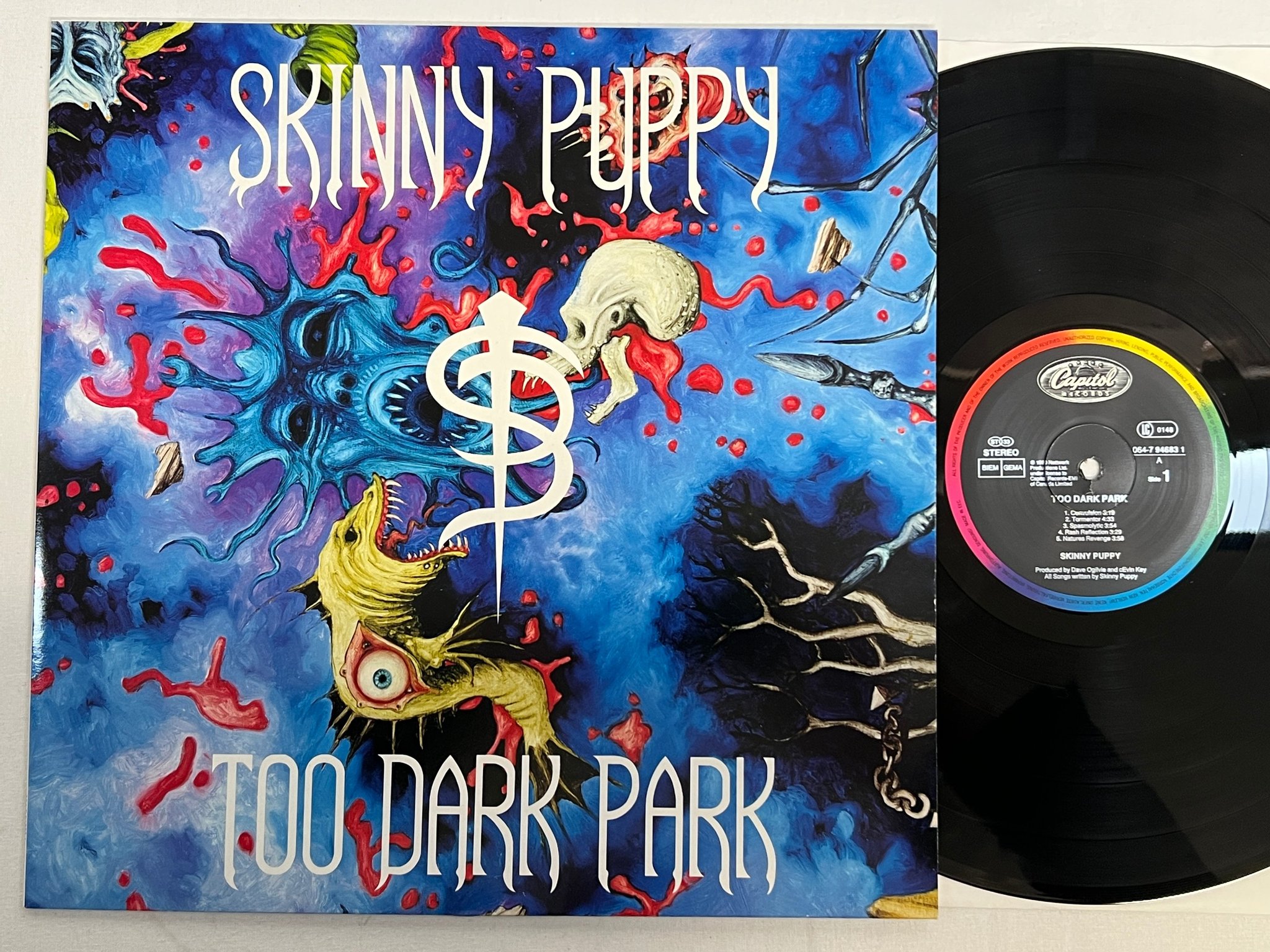 Omslagsbild för skivan SKINNY PUPPY too dark park LP -90 Ger CAPITOL 064-7 94683 1 *** RARE ***
