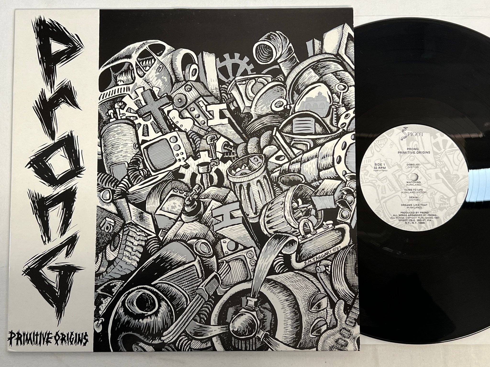 Omslagsbild för skivan PRONG primitive origins 12"ep -87 SPIGOT speed metal 