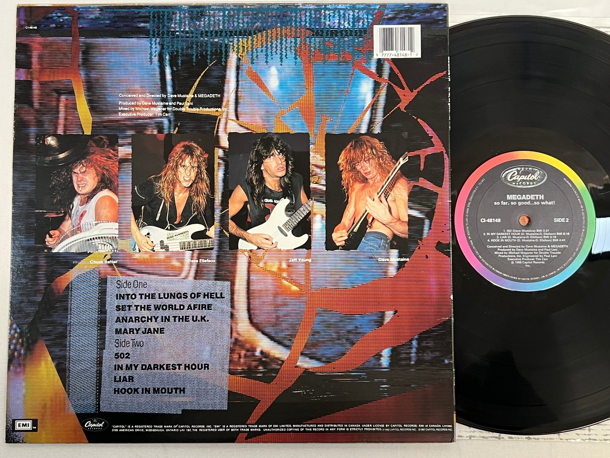 Omslagsbild för skivan MEGADETH So Far, So Good... So What! LP -88 Can CAPITOL C1-48148