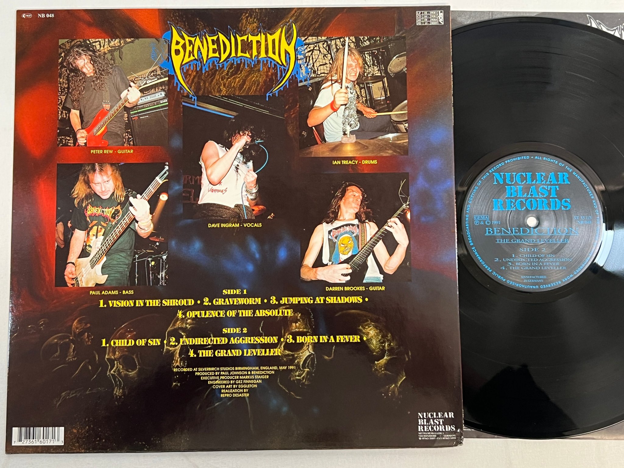 Omslagsbild för skivan BENEDICTION The Grand Leveller LP -91 Ger NUCLEAR BLAST NB 048 death metal