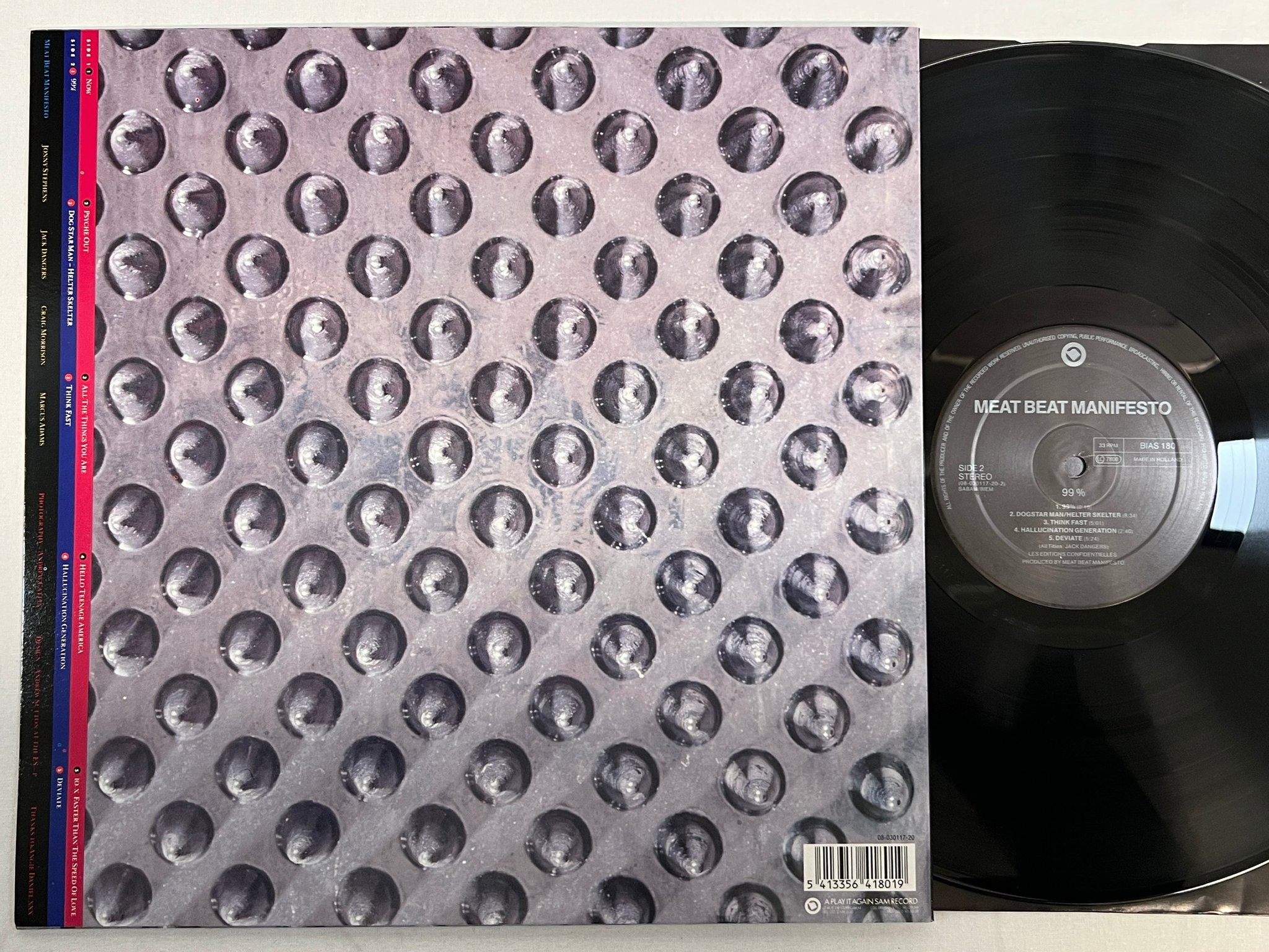 Omslagsbild för skivan MEAT BEAT MANIFESTO 99% LP -90 Hol PLAY IT AGAIN SAM BIAS 180