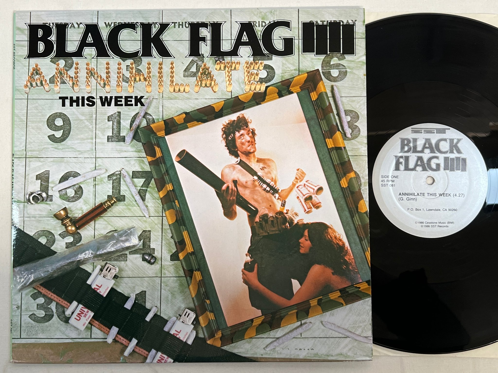 Omslagsbild för skivan BLACK FLAG Annihilate This Week 12" -86 US SST 081 punk rock