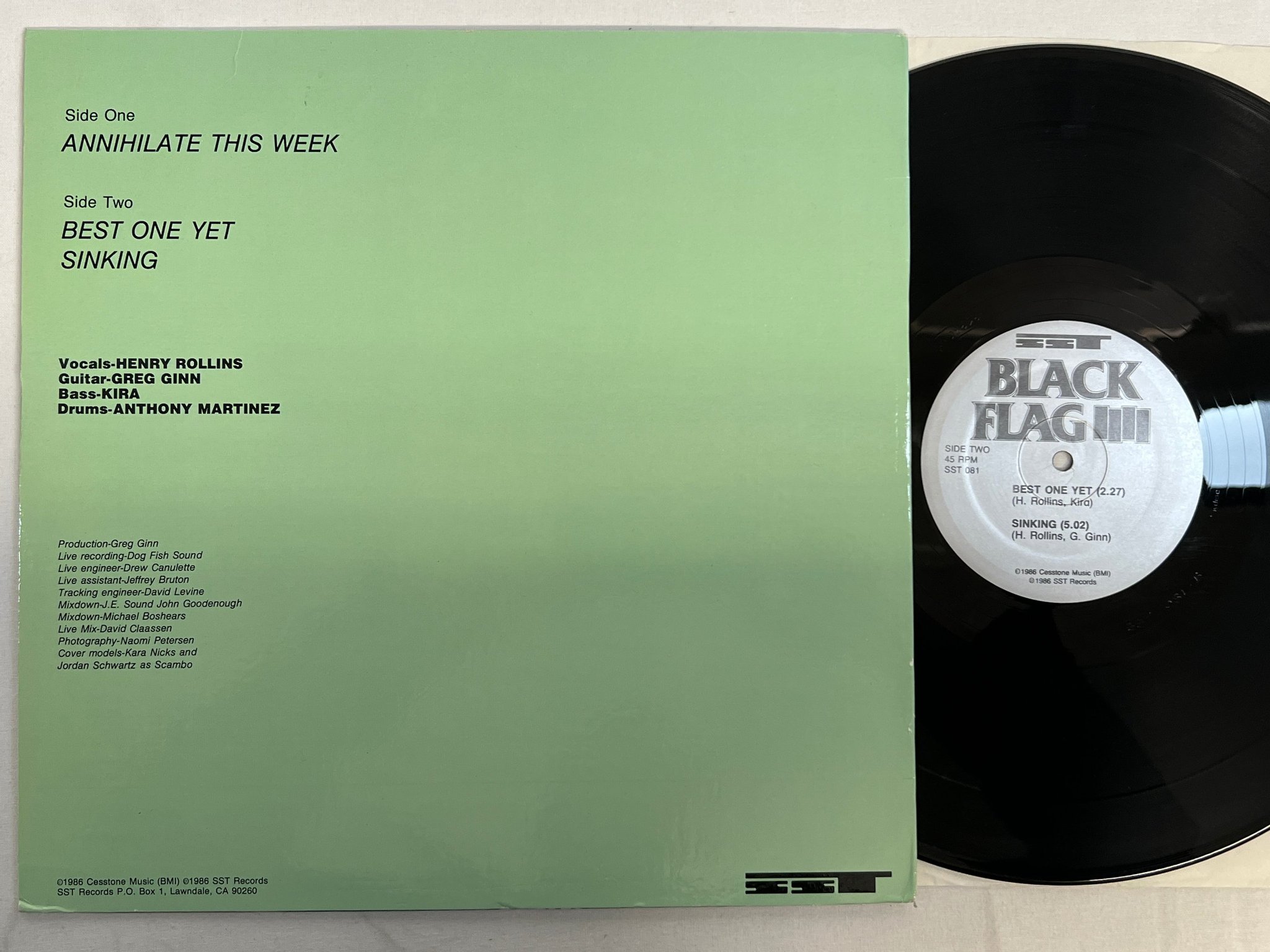 Omslagsbild för skivan BLACK FLAG Annihilate This Week 12" -86 US SST 081 punk rock