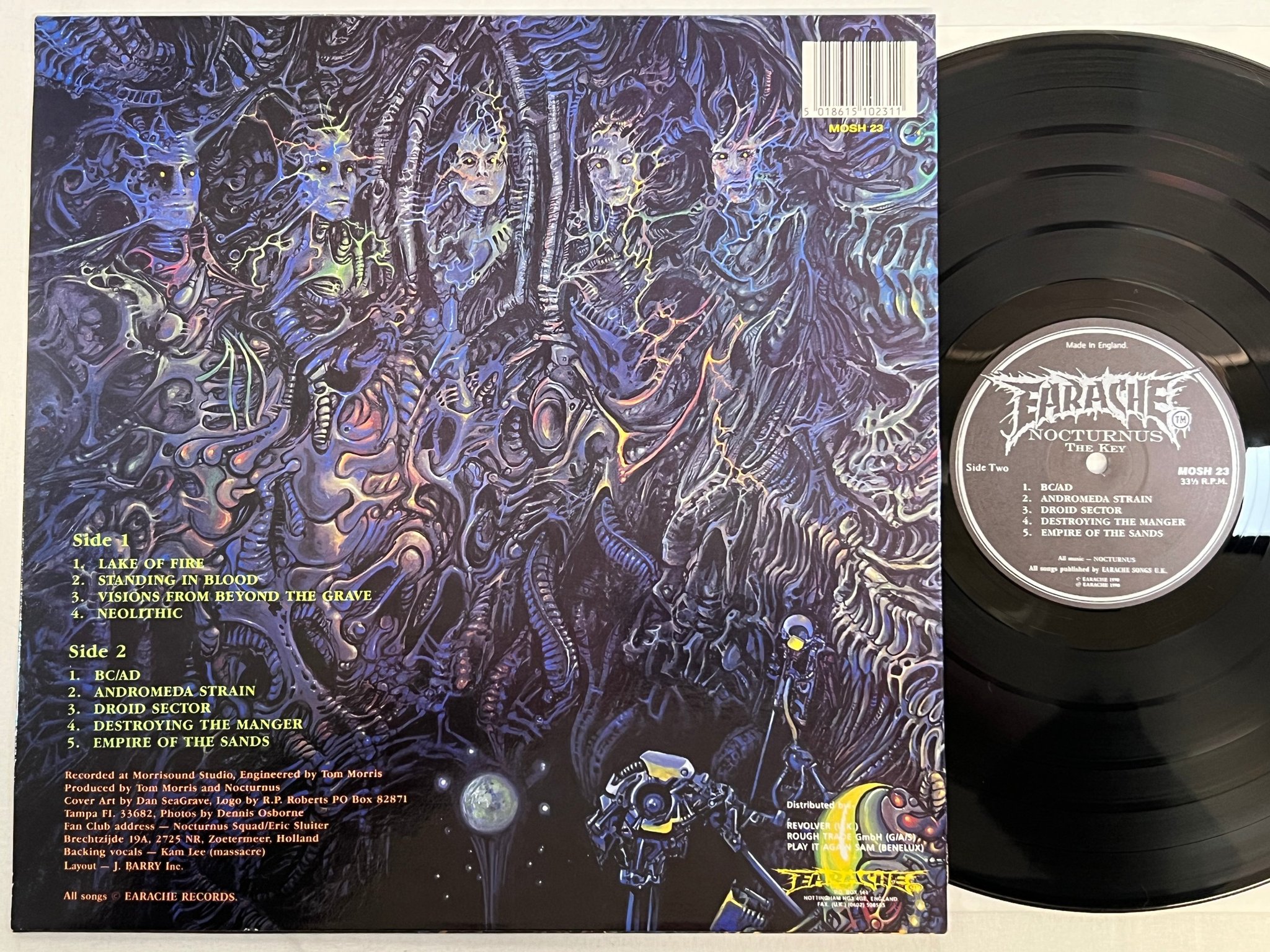 Omslagsbild för skivan NOCTURNUS the key LP -90 UK EARACHE MOSH 23 death metal