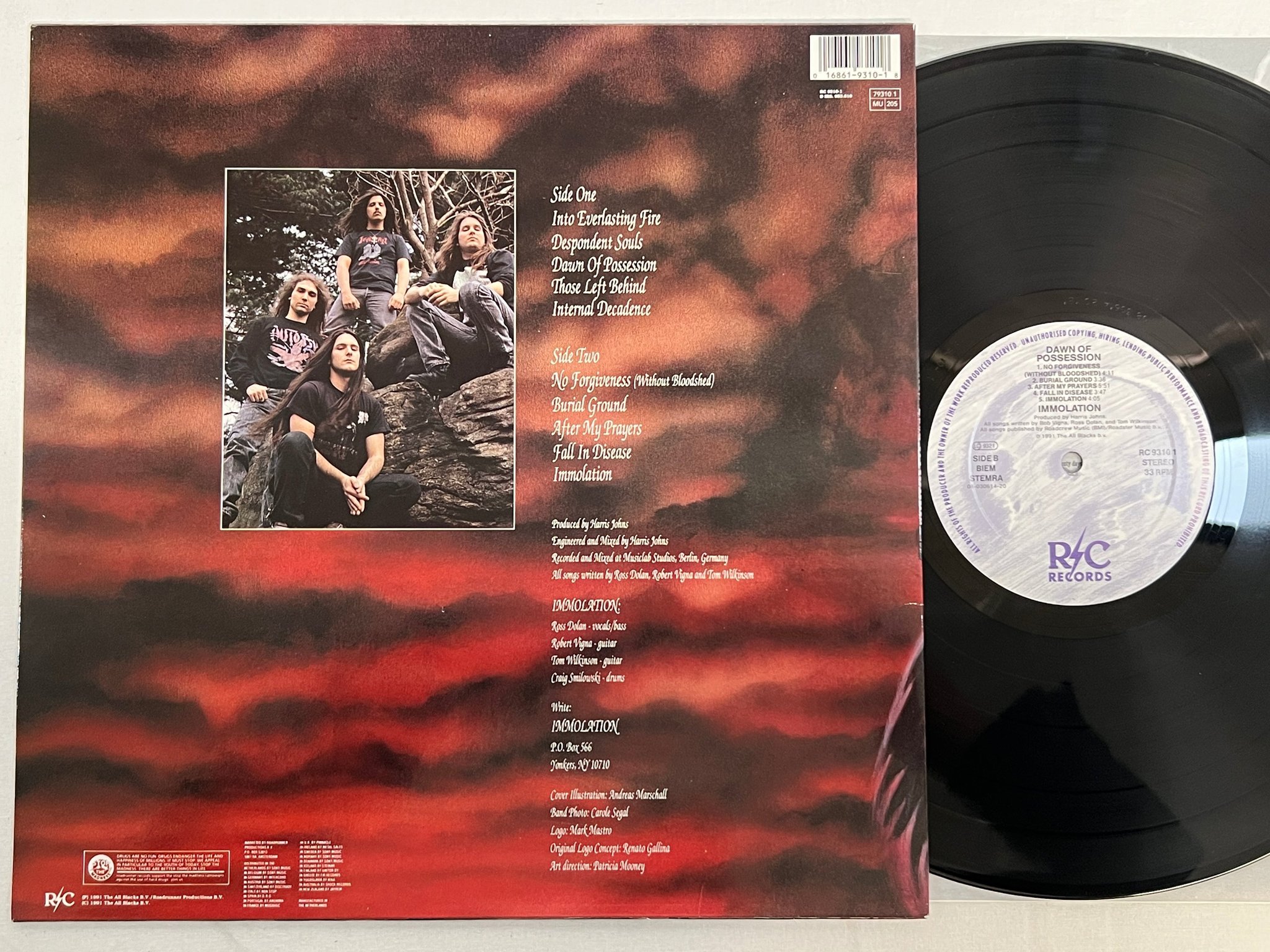 Omslagsbild för skivan IMMOLATION Dawn Of Possession LP -91 Hol R/C RC 9310-1