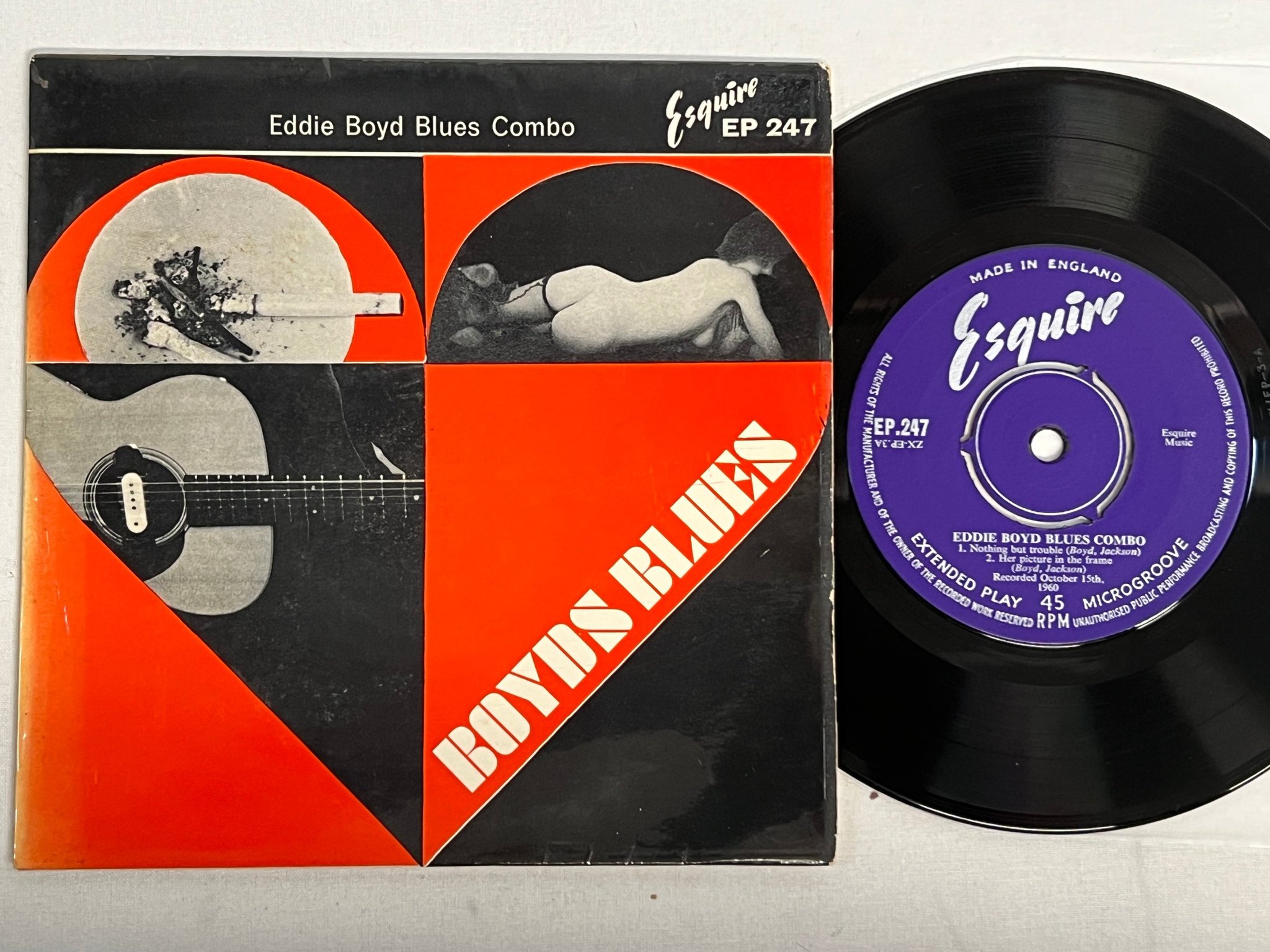 Omslagsbild för skivan EDDIE BOYD BLUES COMBO Boyds blues 7"ep -68 UK ESQUIRE EP 247 