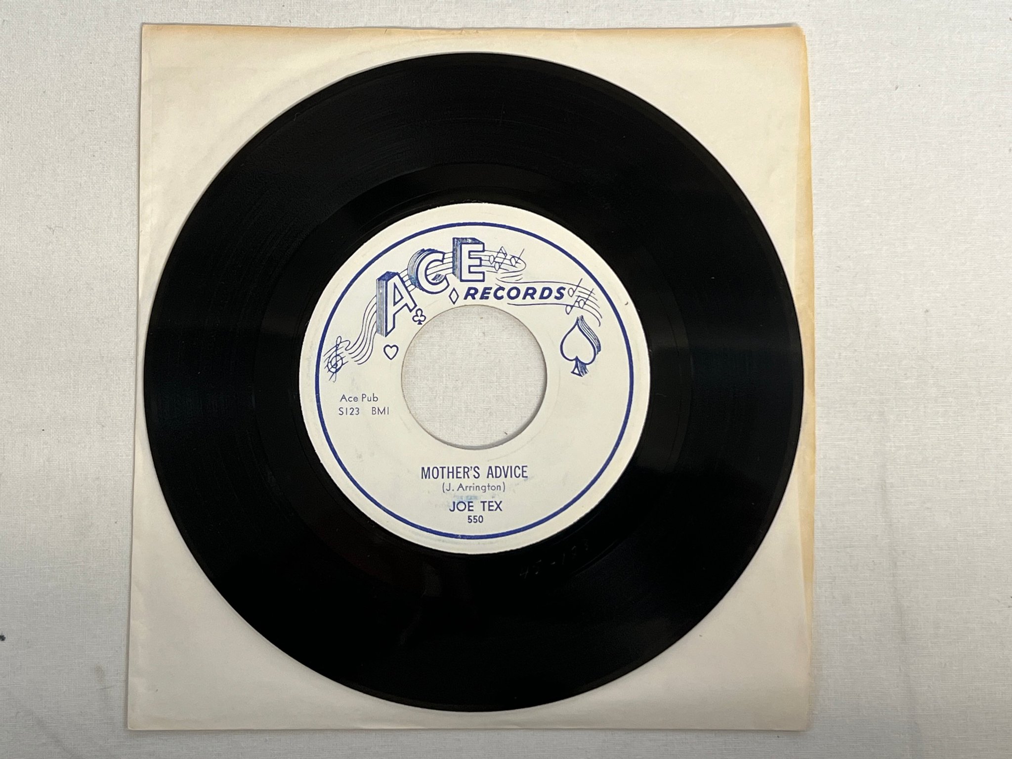 Omslagsbild för skivan JOE TEX You Little Baby Face Thing 7" -58 US ACE 550 rhythm & blues